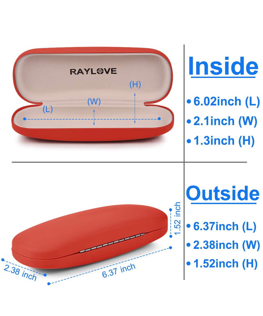 RayLove Unisex Hard Shell Eyeglasses Case - Durable Protective Glasses Storage for Men & Women - Perfect for Travel, Work, and Daily Use