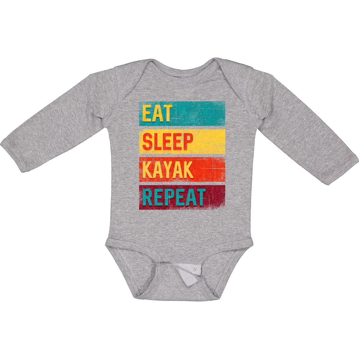 Inktastic Kayaking Eat Sleep Kayak Repeat Long Sleeve Baby Bodysuit - Perfect for Outdoor Adventures, Kayaking Enthusiasts & Baby Photo Shoots