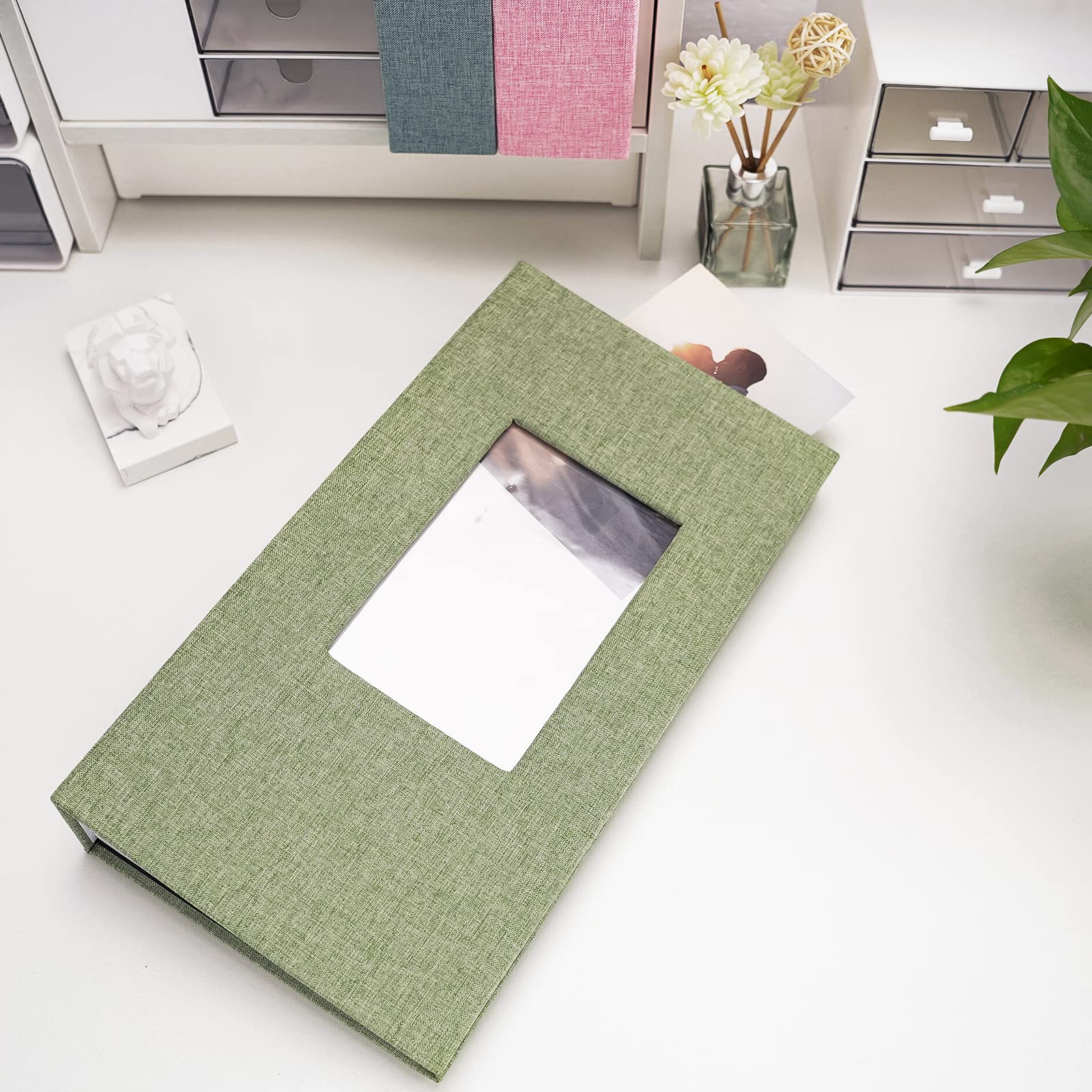Vienrose Linen Photo Album - 420 Pockets for 4x6 Photos, Fabric Cover Scrapbook, Slip-in Picture Album for Wedding, Baby, Vacation - Perfect for Family Memories, Party Decor & Gift Giving