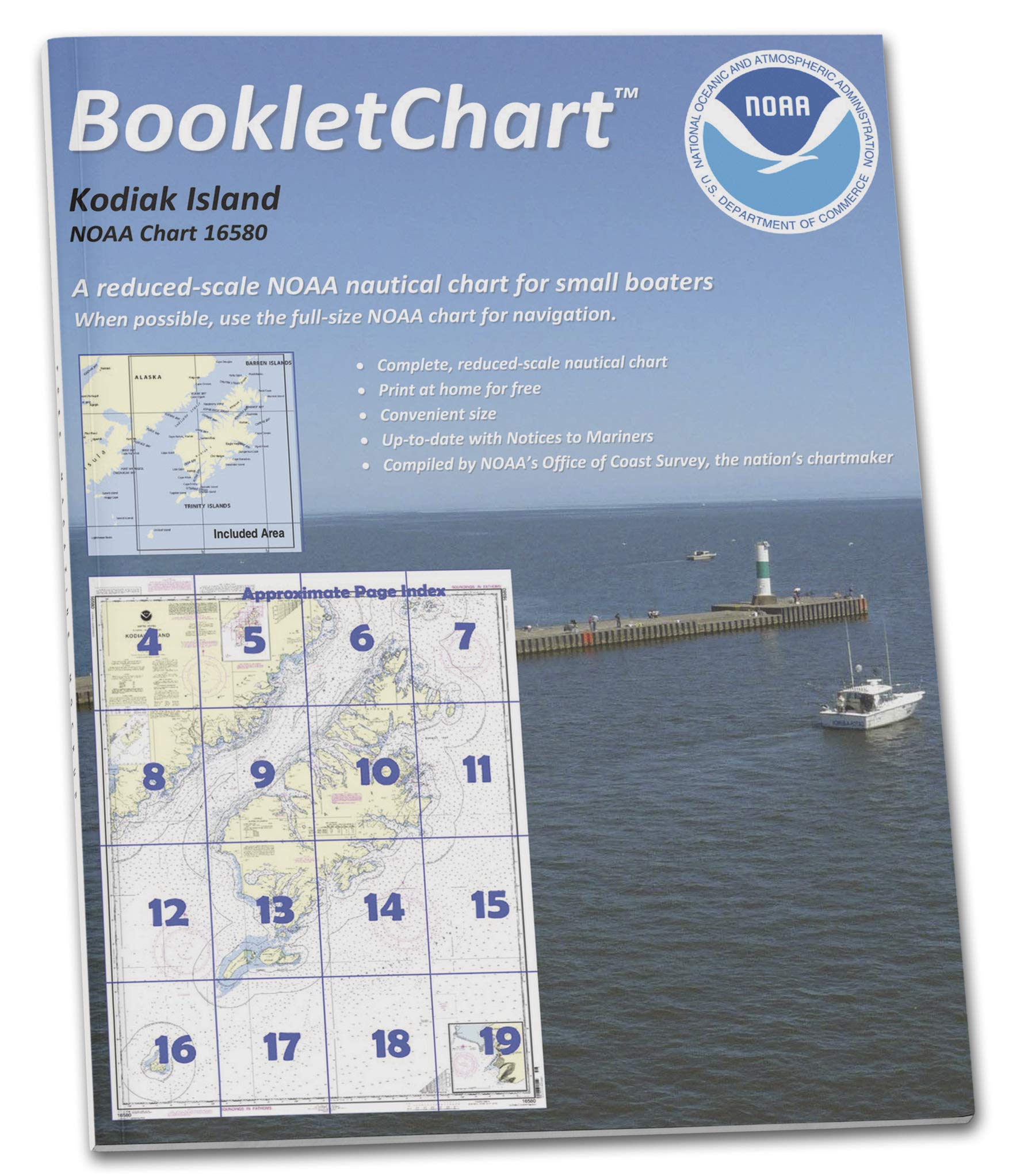 NOAA BookletChart 16580: Kodiak Island & Southwest Anchorage - Chirikof Island | 8.5