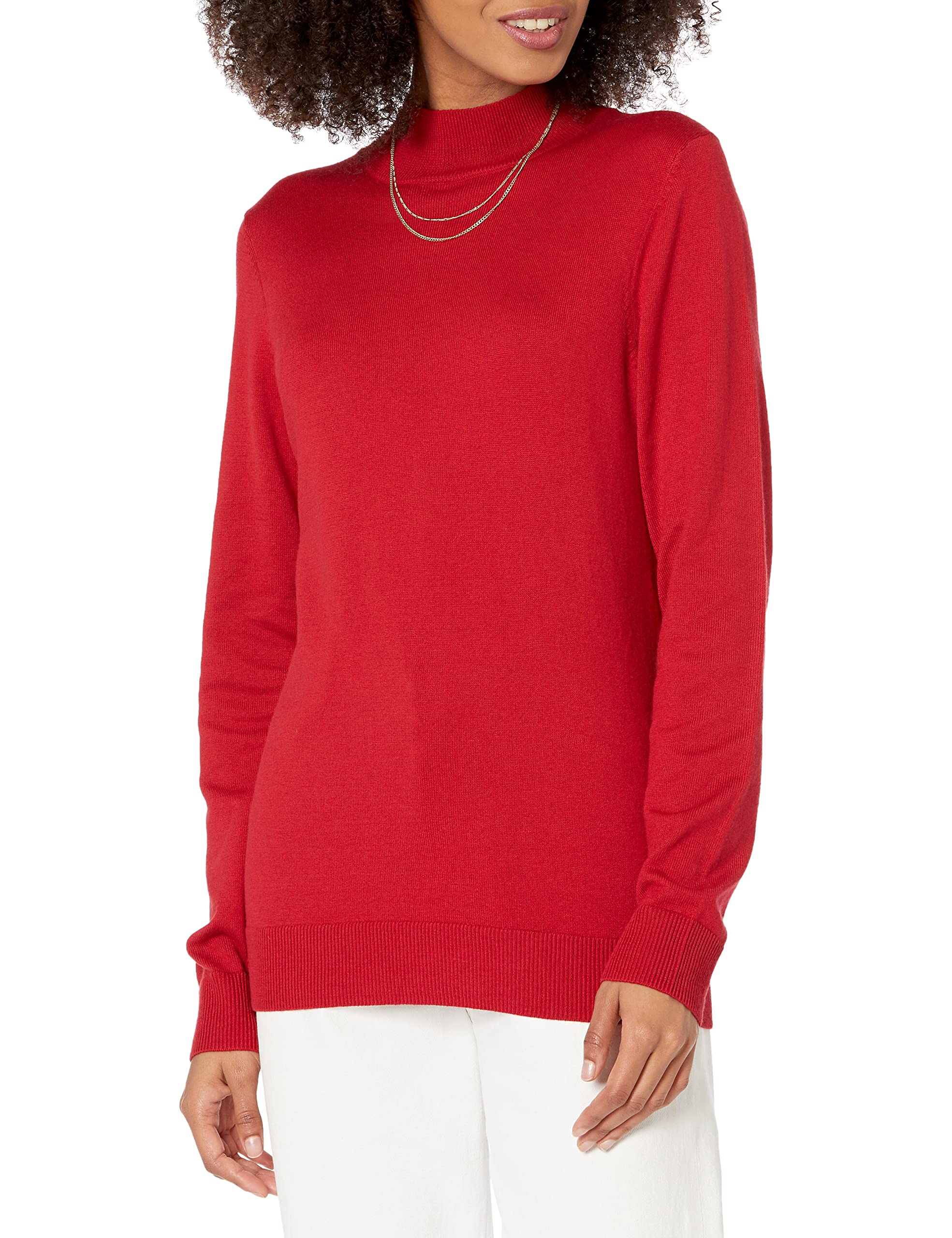 Amazon Essentials Women's Lightweight Mockneck Sweater - Soft Stretch Knit Pullover for Everyday Comfort (Plus & Missy Sizes) | Perfect for Office Wear, Casual Outfits & Layering in Fall/Winter