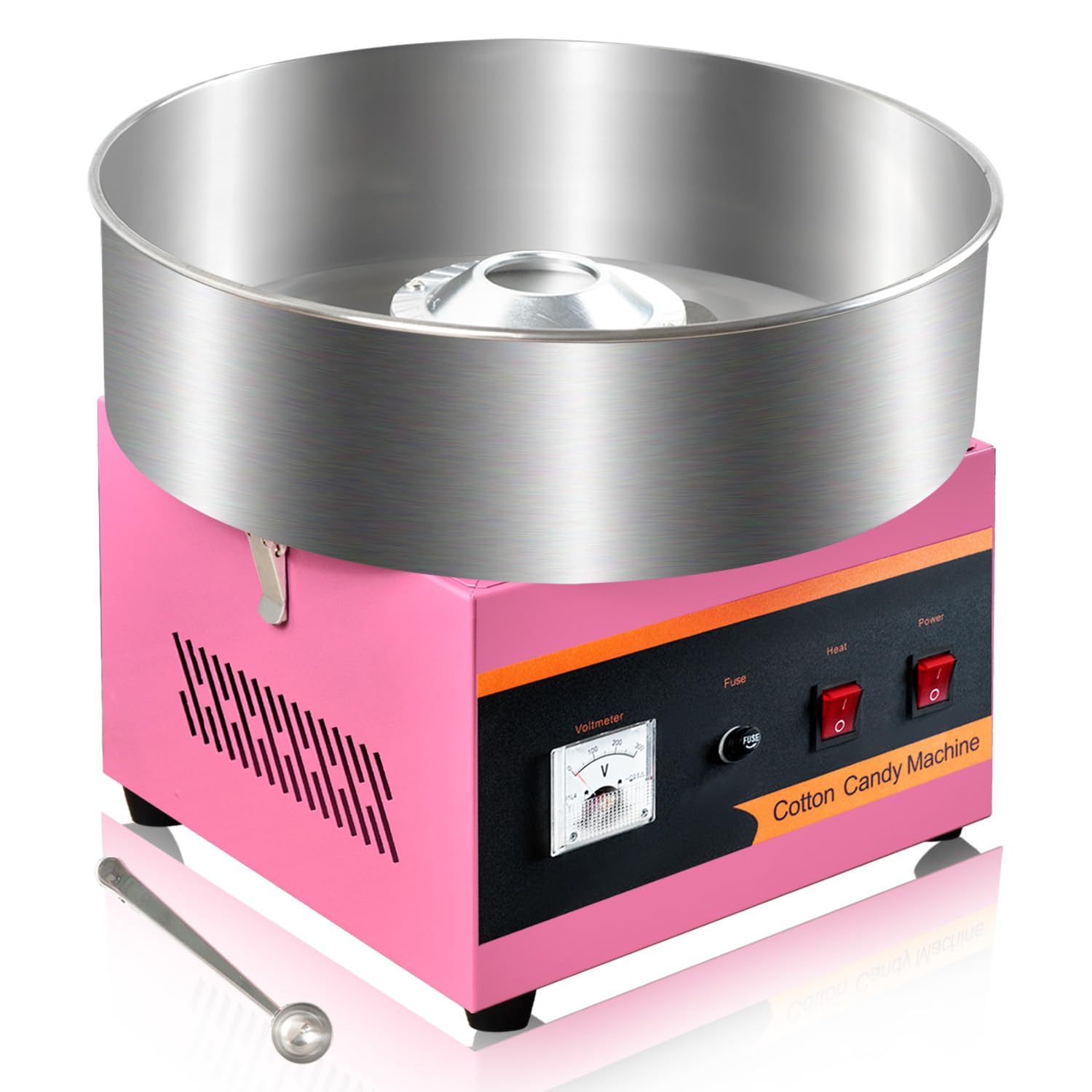 Commercial Cotton Candy Machine 1000W - Stainless Steel Bowl, Sugar Scoop & Anti-Rust Coating - Perfect for Family Parties, Kids Birthdays & Carnival Events (Pink)