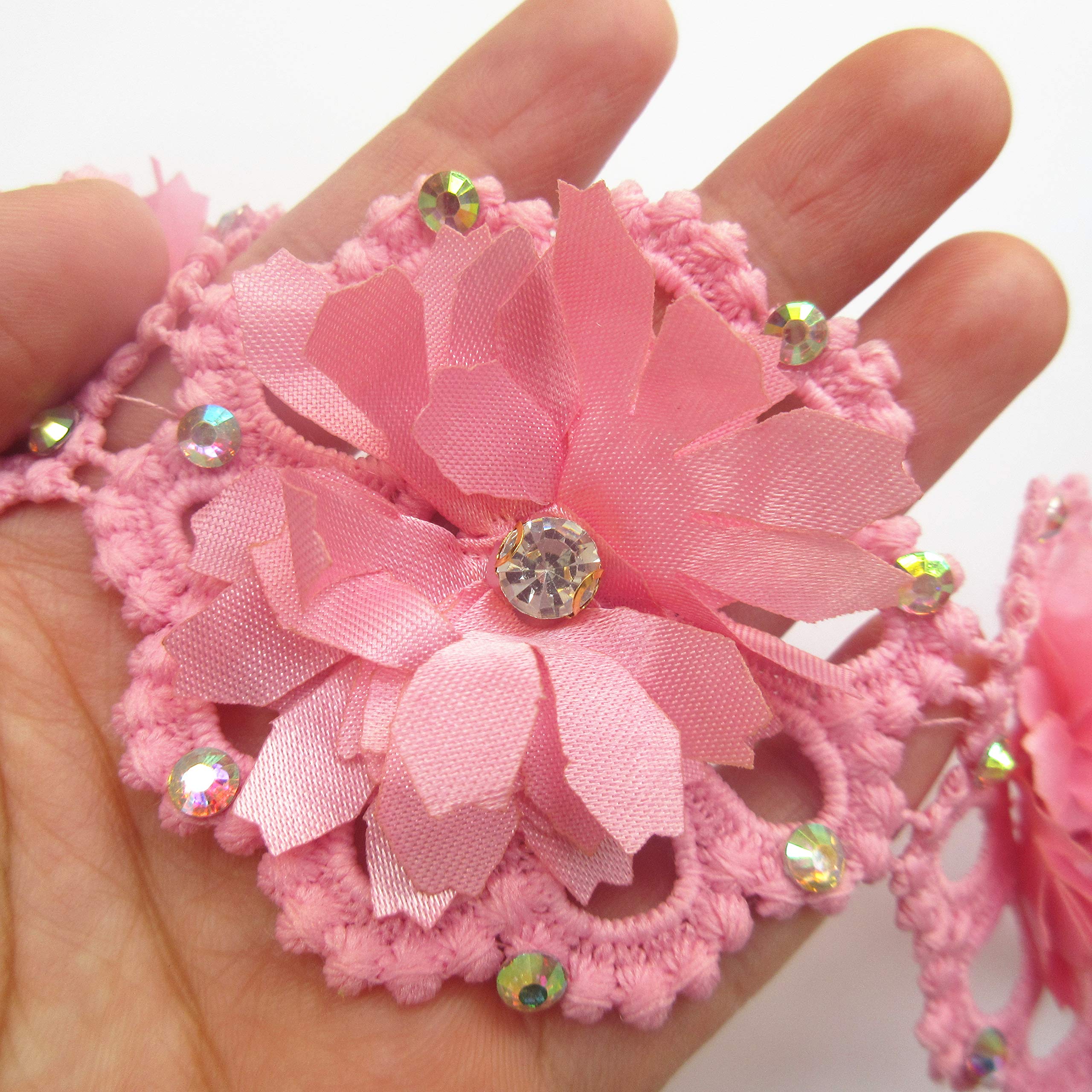 5pcs Vintage Floral Lace Trim Ribbon - 2.5