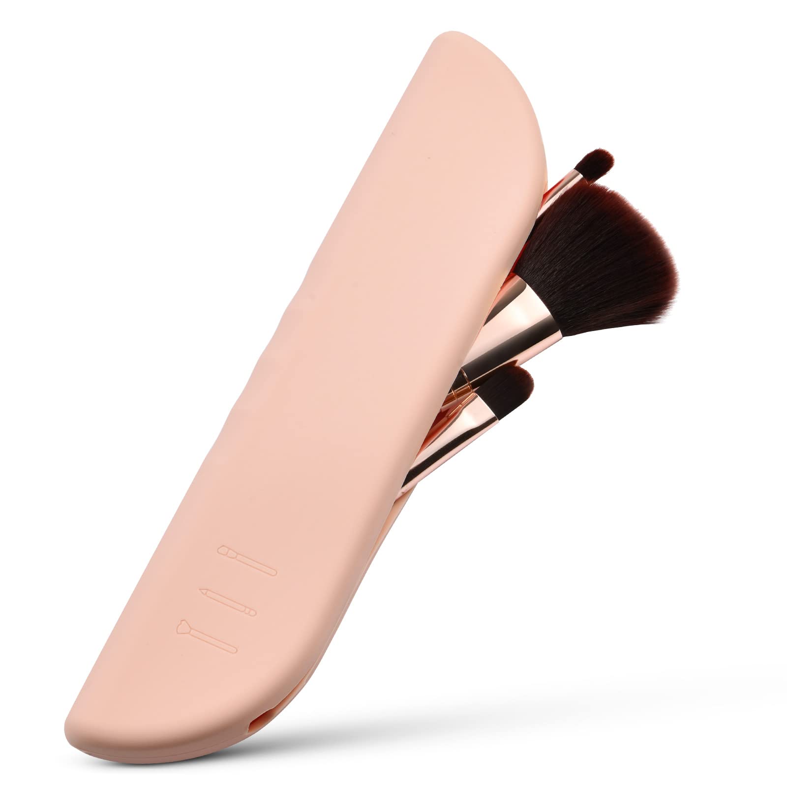 URAQT Silicone Makeup Brush Holder - Eco-Friendly Travel Cosmetic Organizer | Soft Portable Face Brush Case for Women & Girls | Perfect for Home, Travel & Salon Use