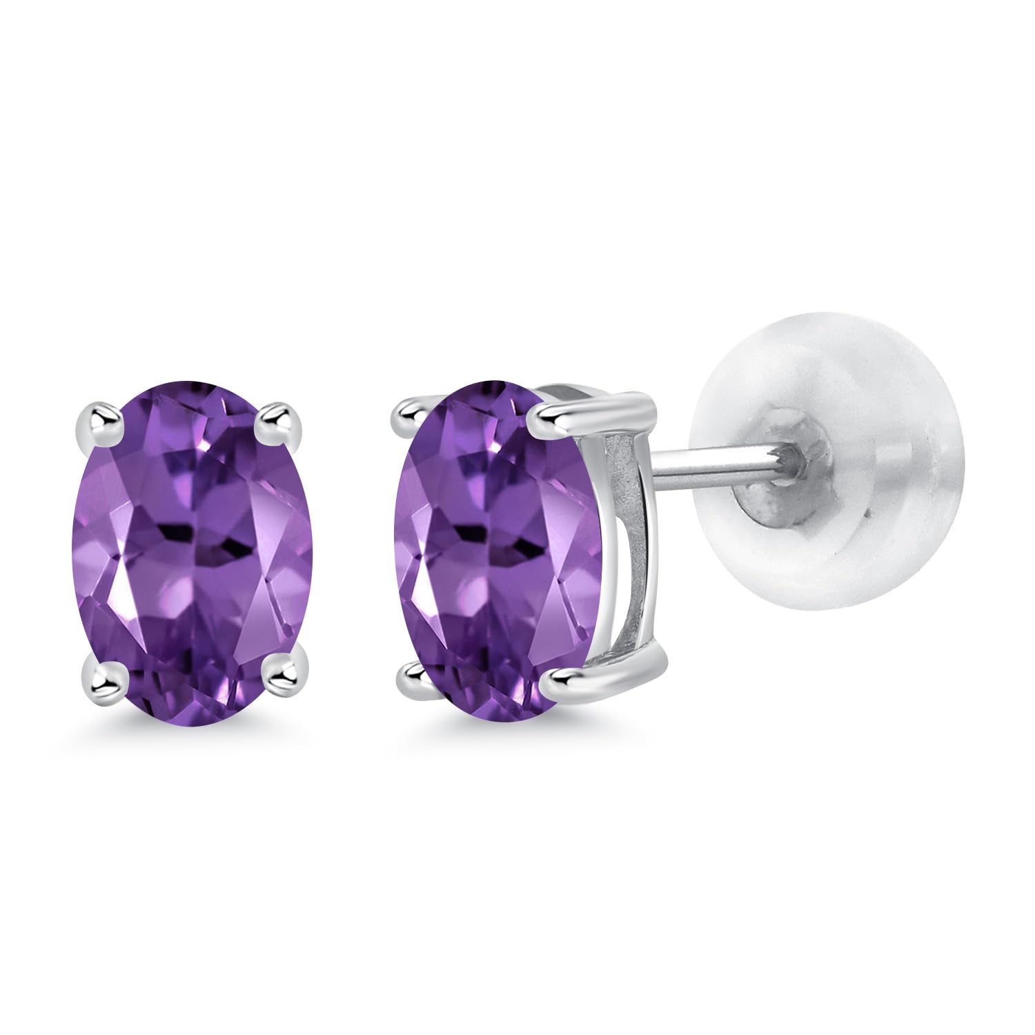 14K Gold Oval Gemstone Birthstone Stud Earrings for Women & Men | 6X4MM Oval Cut | Fine Jewelry Gifts for Her, Mom, Wife | Perfect for Everyday Wear, Birthday & Anniversary Gifts