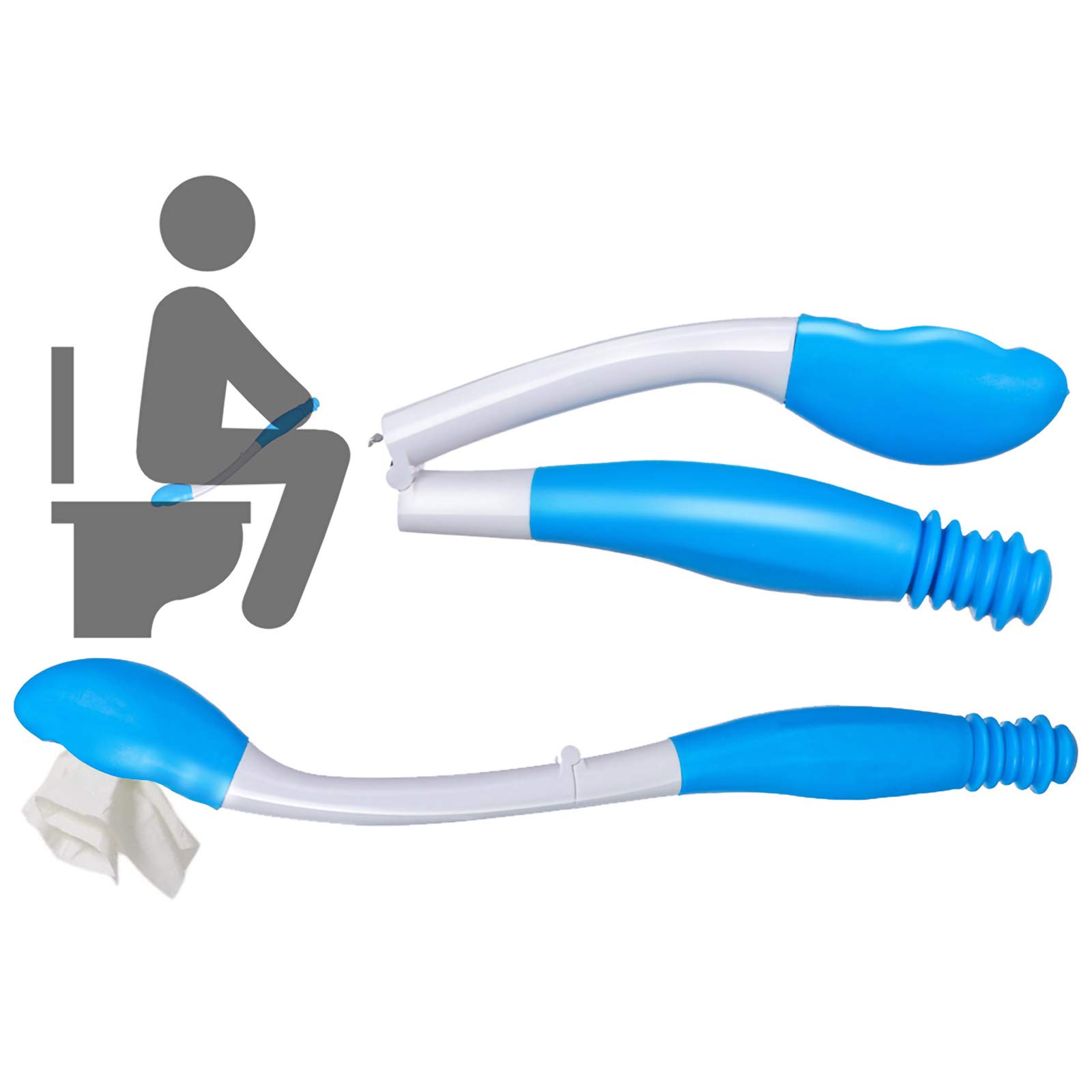 Self Assist Toilet Aid for Wiping - Foldable Comfort Wipe Tool - Ideal Bathroom Aid for Limited Mobility & Elderly Care - Perfect for Post-Surgery Recovery & Daily Living Assistance