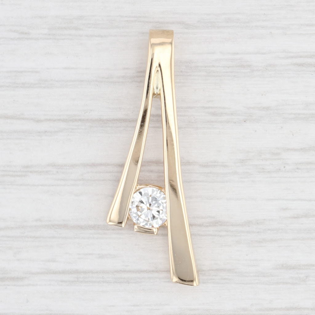 0.43ct Round Solitaire Diamond Drop Pendant in 14k Yellow Gold - Elegant Necklace for Women, Perfect for Weddings, Anniversaries & Special Occasions