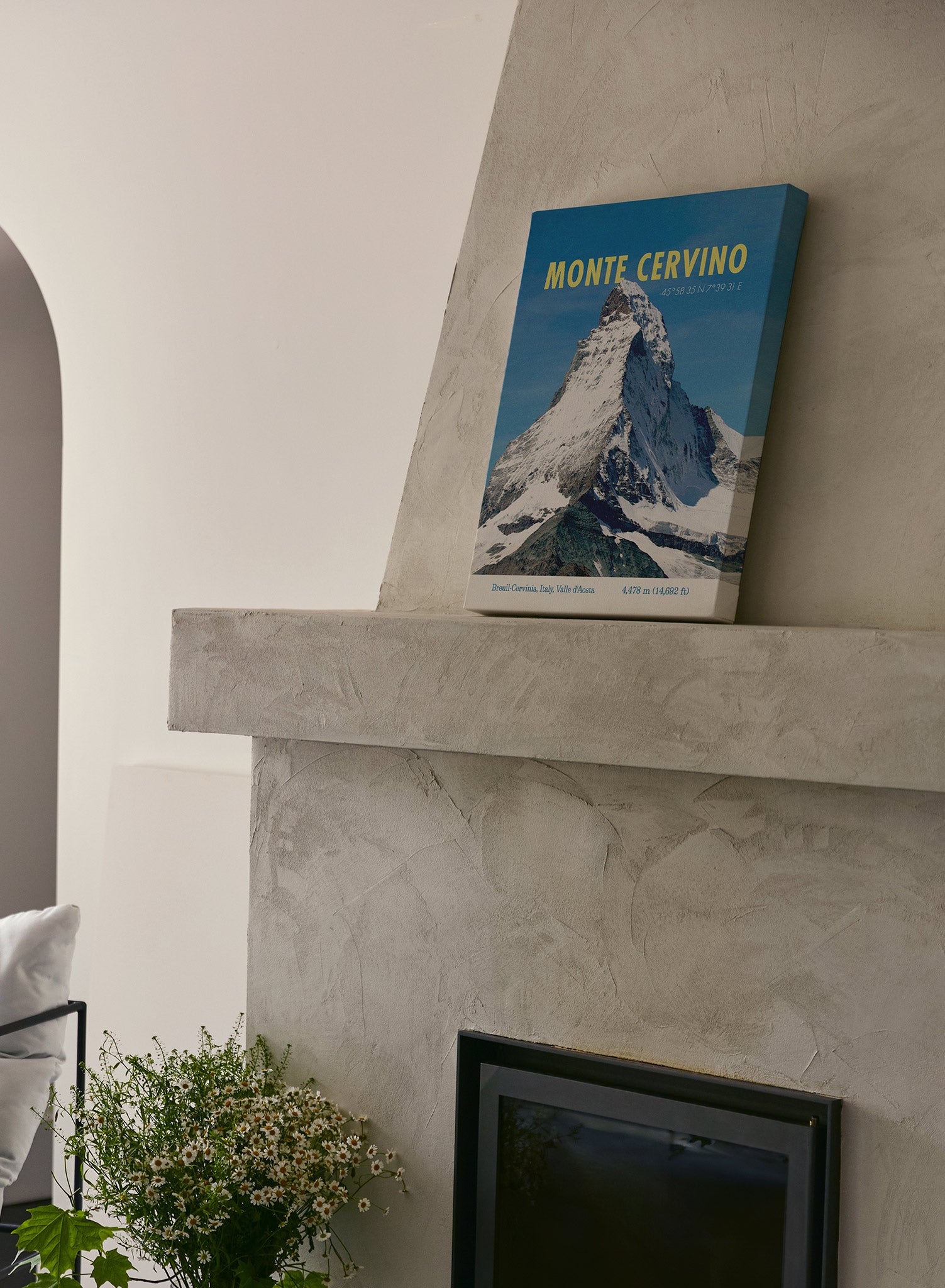 Monte Cervino Canvas Wall Art - Premium Mountain Landscape Painting for Home & Office Decor | Perfect for Living Room, Bedroom, or Office Wall Decor