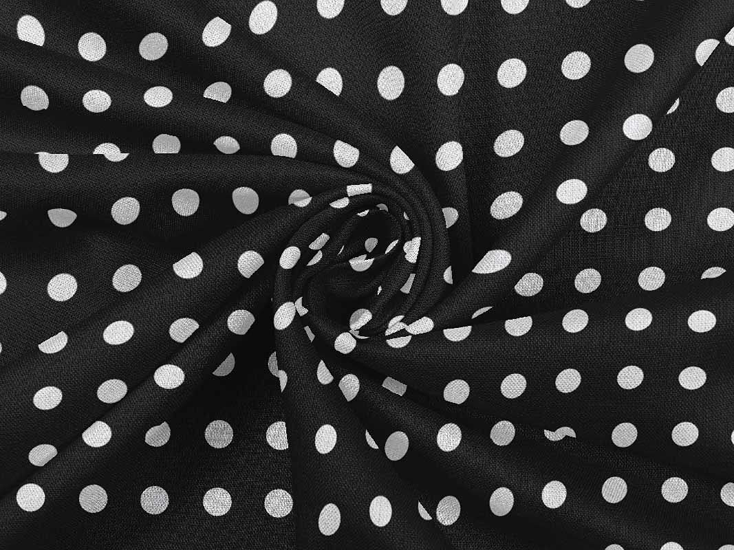 oneOone Rayon Black Polka Dot Fabric by The Yard - 56 Inch Wide Printed Sewing Material for DIY Clothing, Dresses & Home Decor Projects