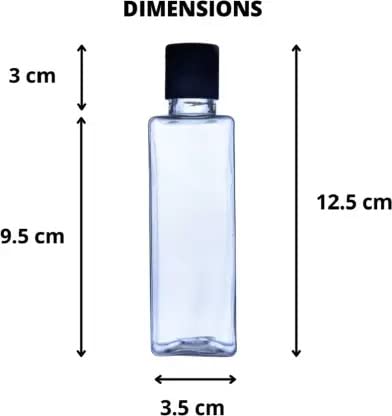 Thinqkart 100ml Empty Clear Square Travel Bottles with Black Flip Top Cap - 20 Pack Reusable Containers for Hair Oil, Shampoo, Conditioner, Lotion & Sanitizer | Perfect for Travel, Gym, Camping & Home Organization