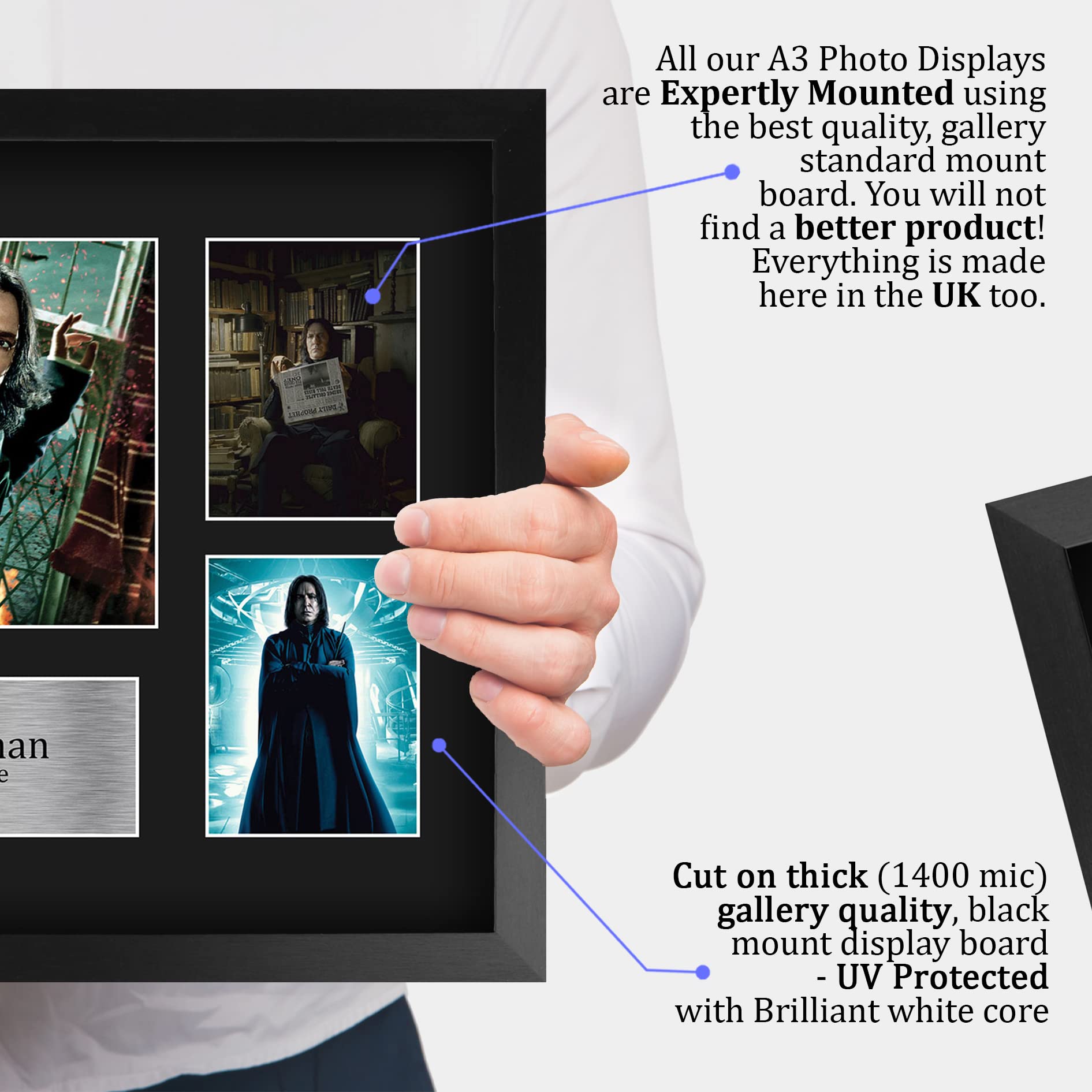 Alan Rickman as Severus Snape Harry Potter 16x12 Inch (A3) Framed Autograph Picture - Signed Movie Memorabilia Collectible for Fans - Perfect for Home Decor, Office Display, and Gift for Potterheads