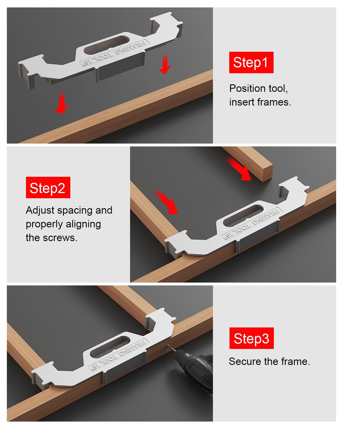 Kolvoii 16-Inch On-Center Framing Spacing Tool - Heavy Duty Cast Aluminum Stud Framing Jig for Walls, Roofs, Floors & Ladders | Perfect for DIY Home Construction, Woodworking & Professional Framing Projects