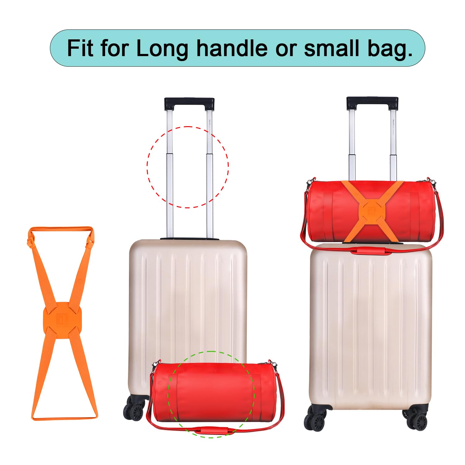 Travel Luggage Straps & Bungee Cords - Adjustable Suitcase Elastic Strap Belt for Secure Bag Attachment (Black) | Perfect for Airplane Carry-Ons, Train Travel & Road Trips