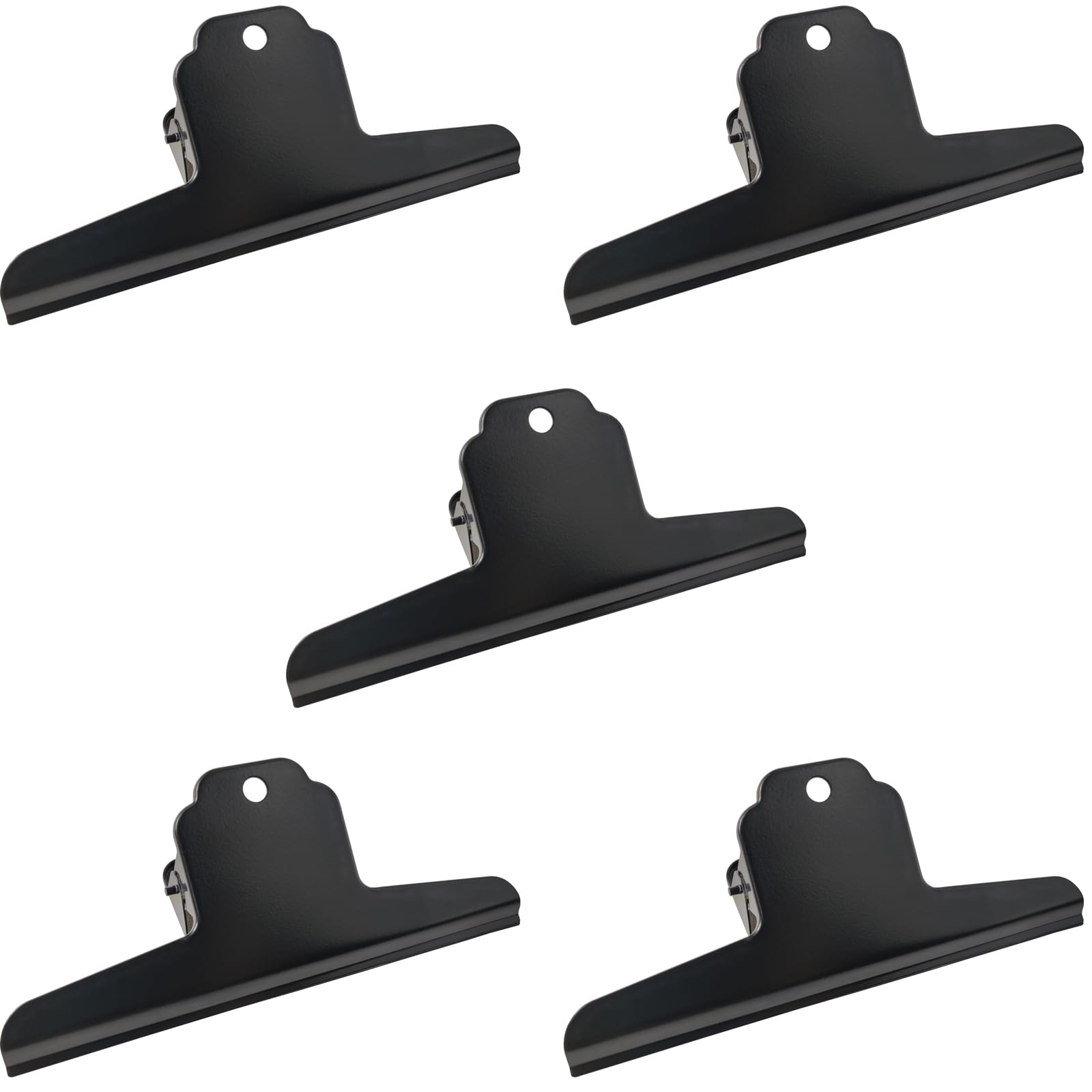 5-Pack Large Metal Bulldog Clips - 6.3 Inch Jumbo Binder Clips for Office, Art, Kitchen & Food Storage | Heavy Duty Clips for Chips Bags, Documents, Crafts & Home Organization