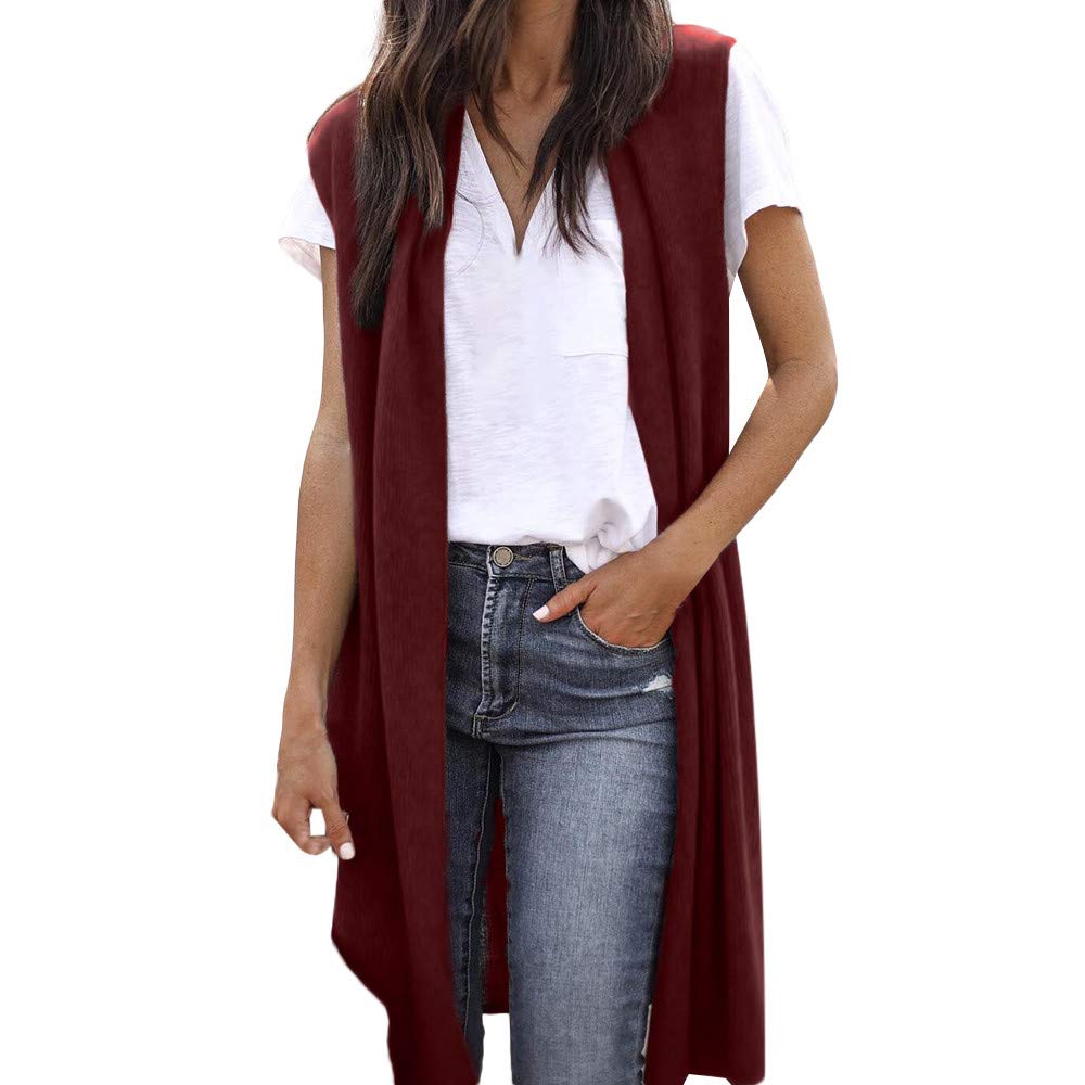 Women's Lightweight Sleeveless Open Front Kimono Cardigan with Pockets - Casual Leopard Print Sweater Coat for Summer | Perfect for Beach Cover-Up, Lounge Wear & Boho Outfits