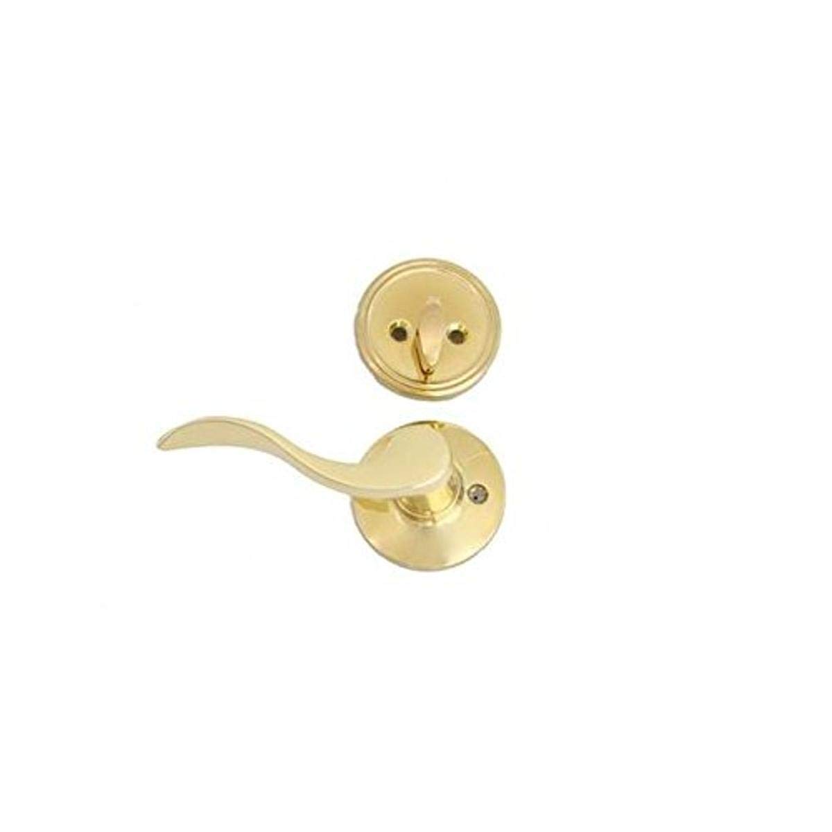 MaxGrade 850LON3RH London Wave Style Right Hand Lever Interior Door Handle Trim - Bright Brass Finish | Perfect for Home & Office Doors, Bedrooms & Bathrooms