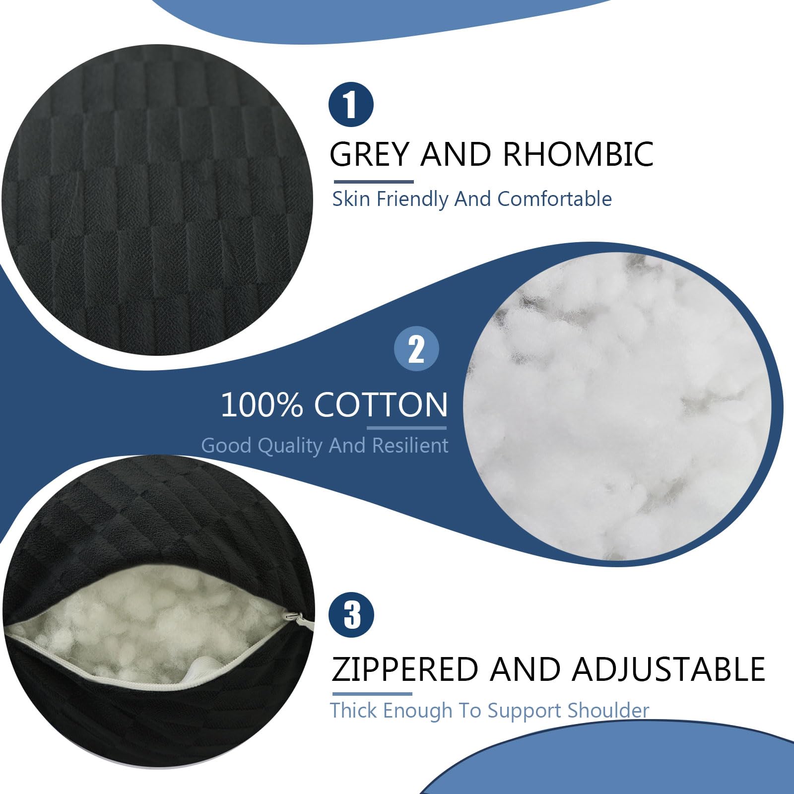 Orthopedic Shoulder Surgery Pillow for Pain Relief - Post-Surgery Recovery & Rotator Cuff Support - Comfortable Arm Pillow for Adults & Side Sleepers with Neck Support (Black with Adjustable Strap) - Perfect for Post-Op Recovery, Sleeping Comfort & Shoulder Injury Rehabilitation