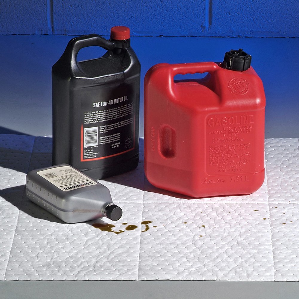 Oil Absorbent Mat Roll - Heavyweight Industrial PIG MAT424 | 32.4 Gallon Capacity | 150ft x 24in | for Garage, Workshop & Factory Spill Cleanup | Non-Slip Oil Only Absorbent Pad