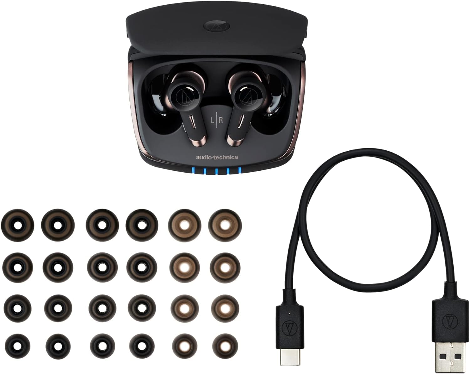 Audio-Technica TWX9 True Wireless Earbuds - Bluetooth 5.2, 24H Playtime, IPX4 Waterproof, Noise Cancelling, HD Sound - Perfect for Gym, Running & Commuting (Black)