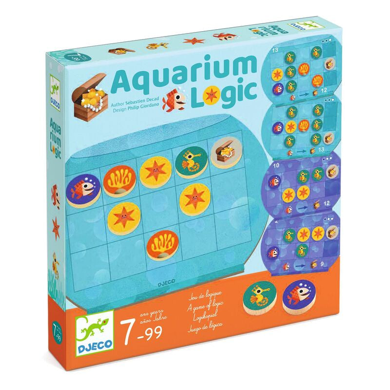 Djeco Aquarium Logic Toddler Game - Fun Educational Puzzle for Kids Ages 3-5 | Perfect for Early Learning & Family Game Night
