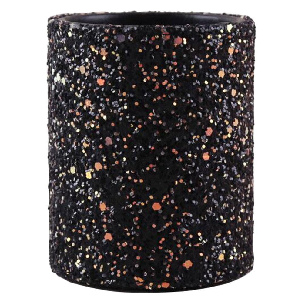 FRCOLOR Glitter Makeup Brush Holder Organizer - PU Sequin Pen & Pencil Cup, Cosmetic Storage Box for Dresser, Vanity & Office Desk (Black) | Perfect for Makeup Brushes, Pens, Cosmetics & Desk Organization