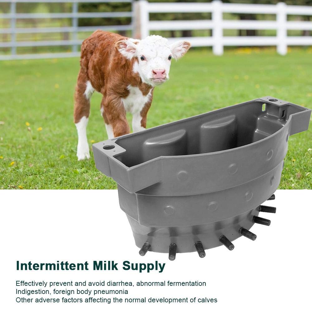 **38L High Capacity Plastic Calf Milk Feeder Bucket with 8 Nipples - Durable MP70C Design for Cattle, Sheep & Livestock - Ideal for Farm Feeding & Dairy Operations**