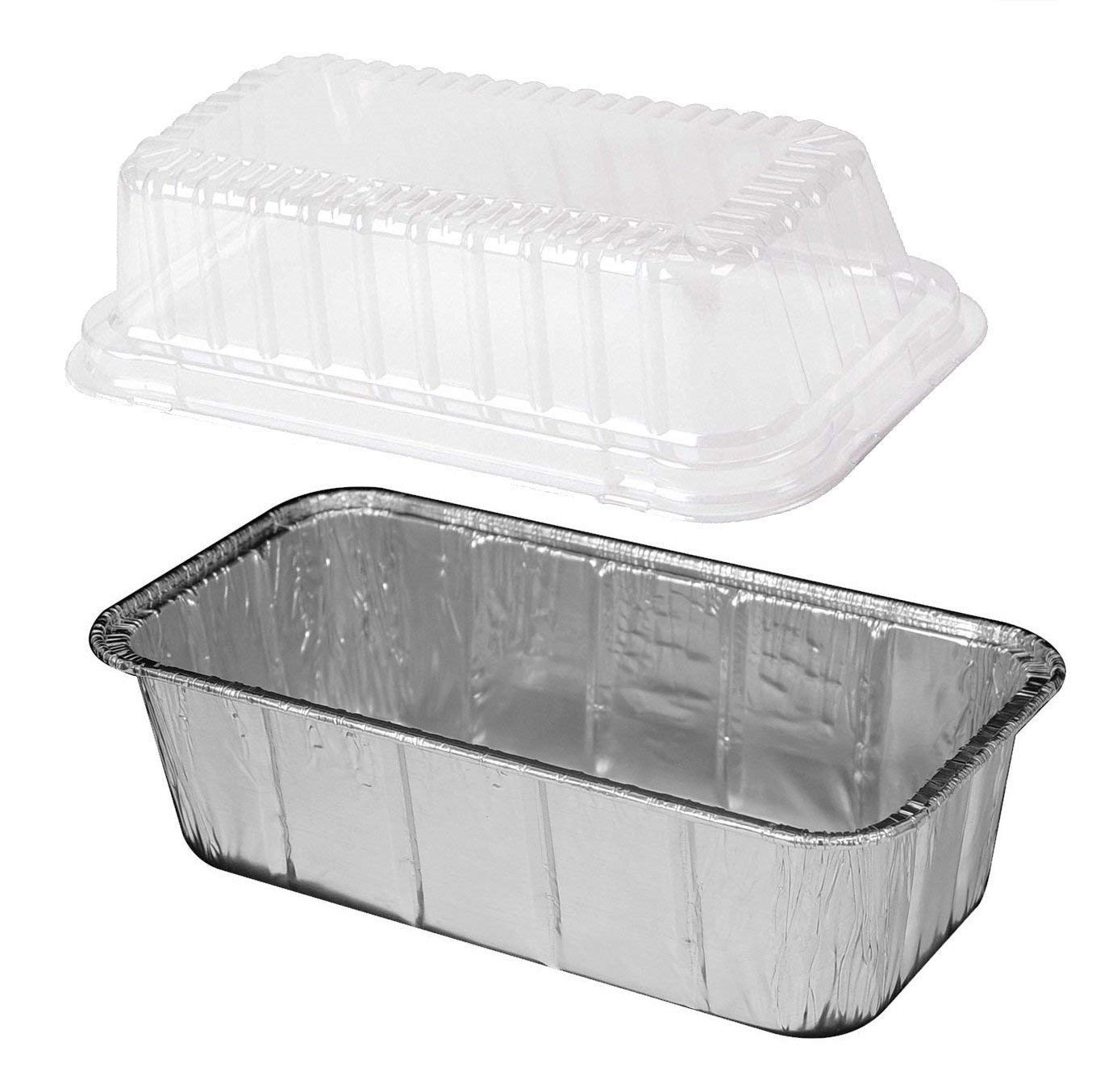 Handi-Foil 2 lb. Disposable Aluminum Foil Loaf Bread Pans with High Dome Lids - Pack of 25 Sets - Perfect for Baking, Meal Prep & Leftovers Storage