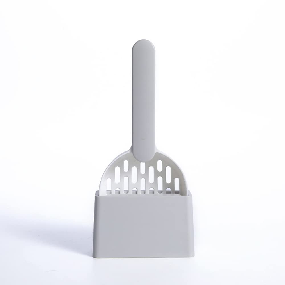 Premium ABS Plastic Cat Litter Scoop - Durable Pet Waste Cleaning Tool with Fine Mesh Filter for Cats (Grey, 1-Pack) | Ideal for Daily Litter Box Maintenance & Easy Waste Removal
