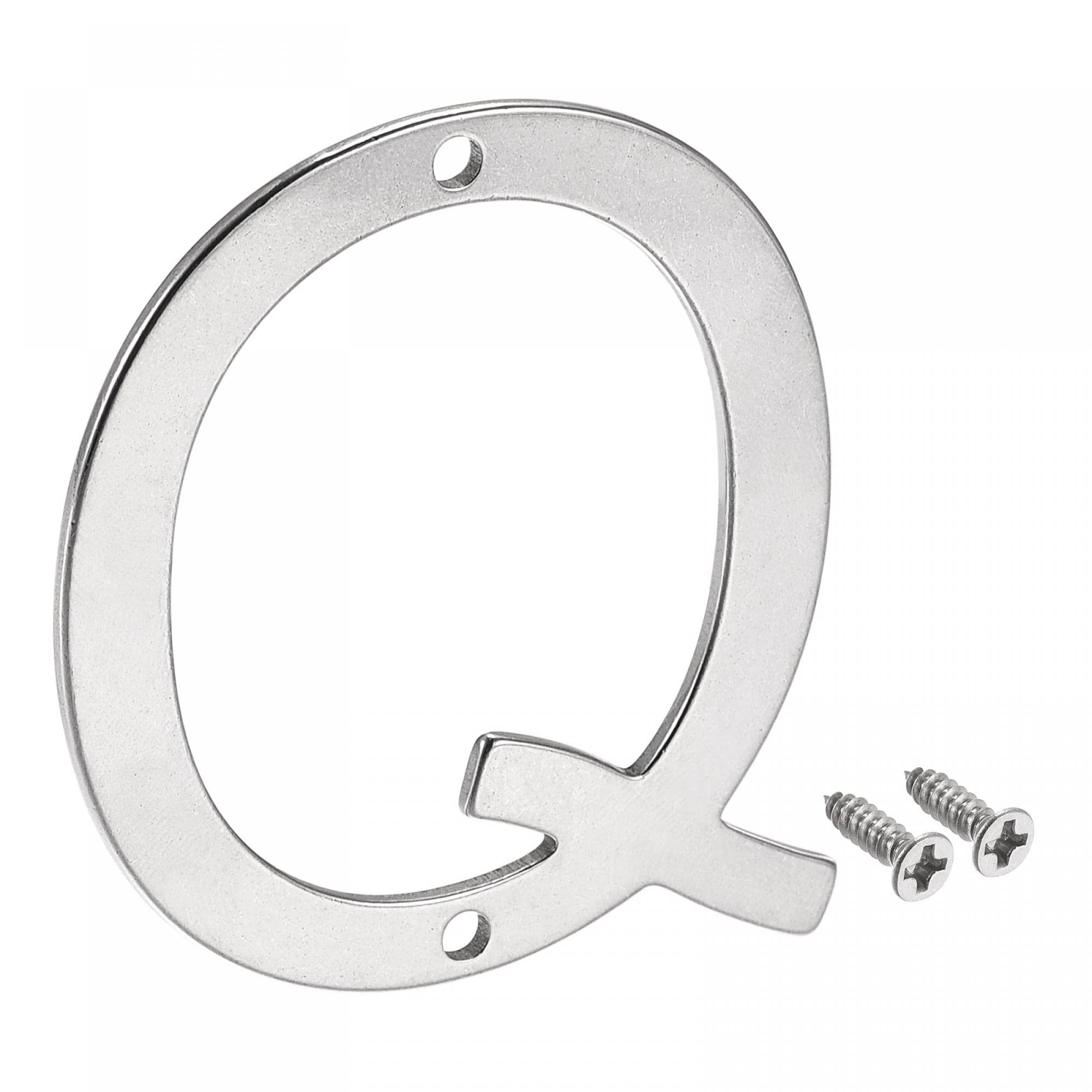 uxcell 2.76 Inch Polished Stainless Steel Letter Q - Durable Mailbox, Hotel & Door Address Sign for Home, Office & Business - Perfect for Address Marking, House Numbering & Property Identification