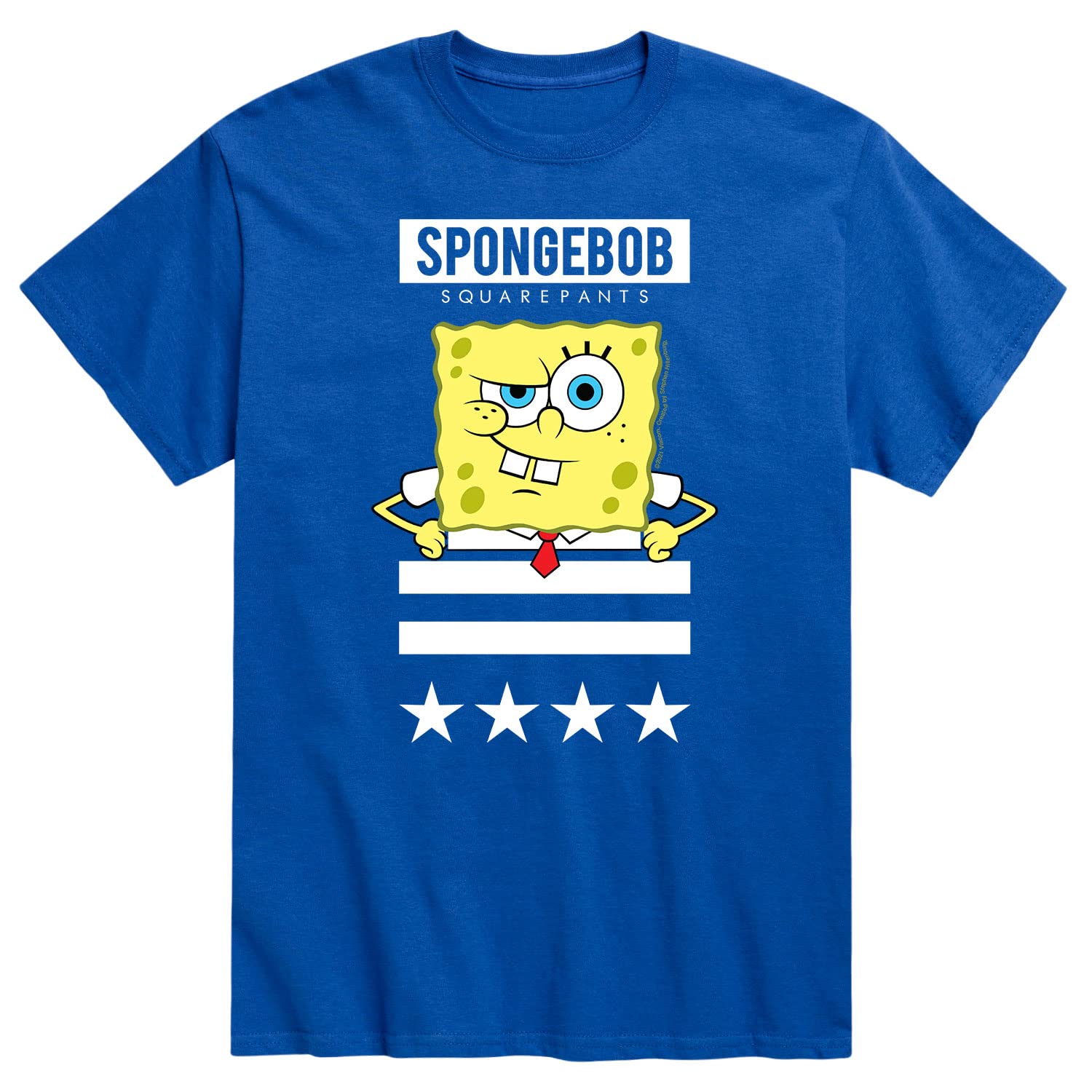 Spongebob Squarepants Patriotic Men's Graphic T-Shirt - American Flag Design Short Sleeve Cotton Tee - Perfect for 4th of July, Memorial Day & Casual Wear