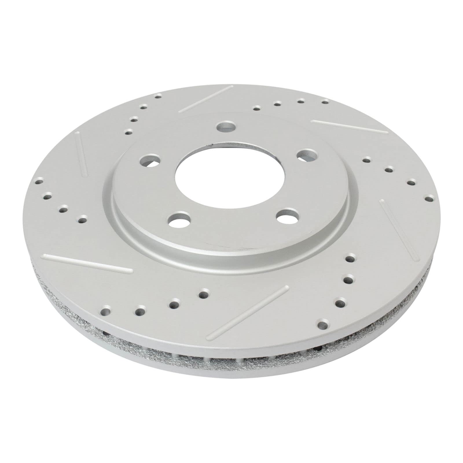 Premium G-Coated Slotted & Drilled Front & Rear Brake Rotors Set - Compatible with 2001-2007 Chrysler Town & Country, Dodge Caravan & Grand Caravan - High-Performance Braking for City Commuting & Highway Driving