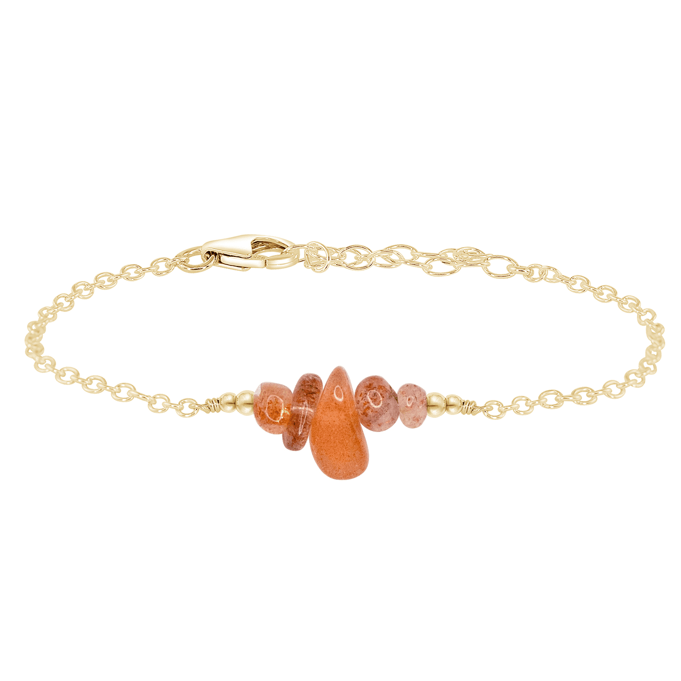 Sunstone Chip Bead Bar Bracelet for Women - Natural Healing Crystal Jewelry for Stress Relief & Positive Energy - Perfect for Yoga, Meditation & Everyday Wear