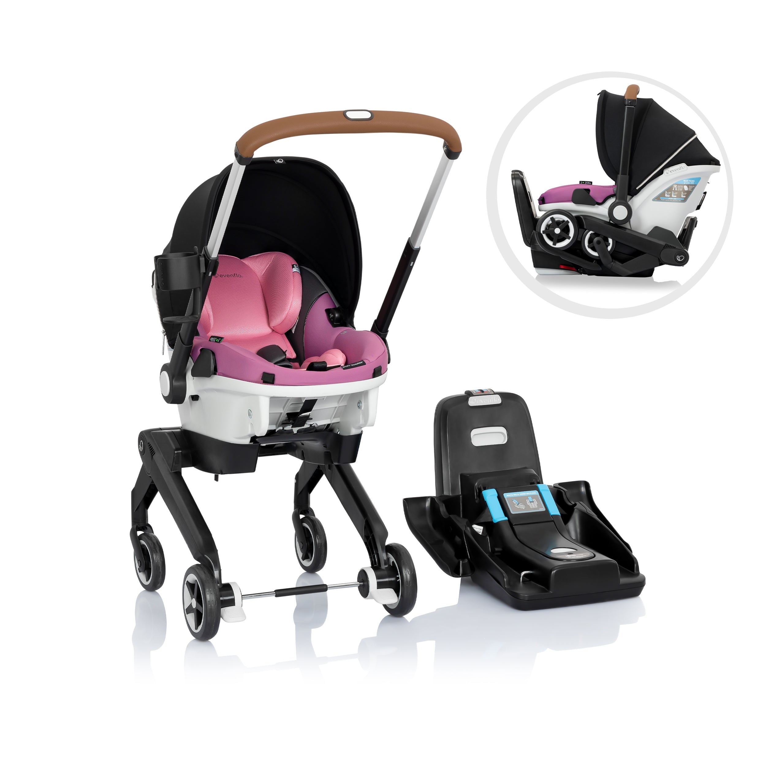 Evenflo Gold Shyft DualRide Infant Car Seat & Stroller Combo with Extended Canopy - Safe Travel System for Newborns | Perfect for Shopping, Air Travel & Daily Outings (Damaged Box)