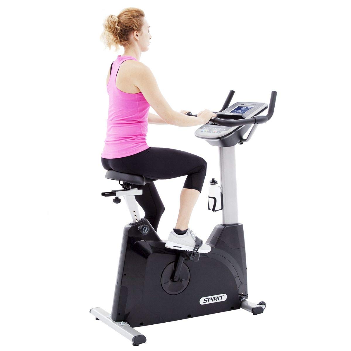 Fitness XBU55 Upright Exercise Bike for Home Gym - Cardio Workout Equipment with LCD Monitor, Adjustable Resistance & Comfortable Seat - Perfect for Indoor Cycling, Weight Loss & Full-Body Training