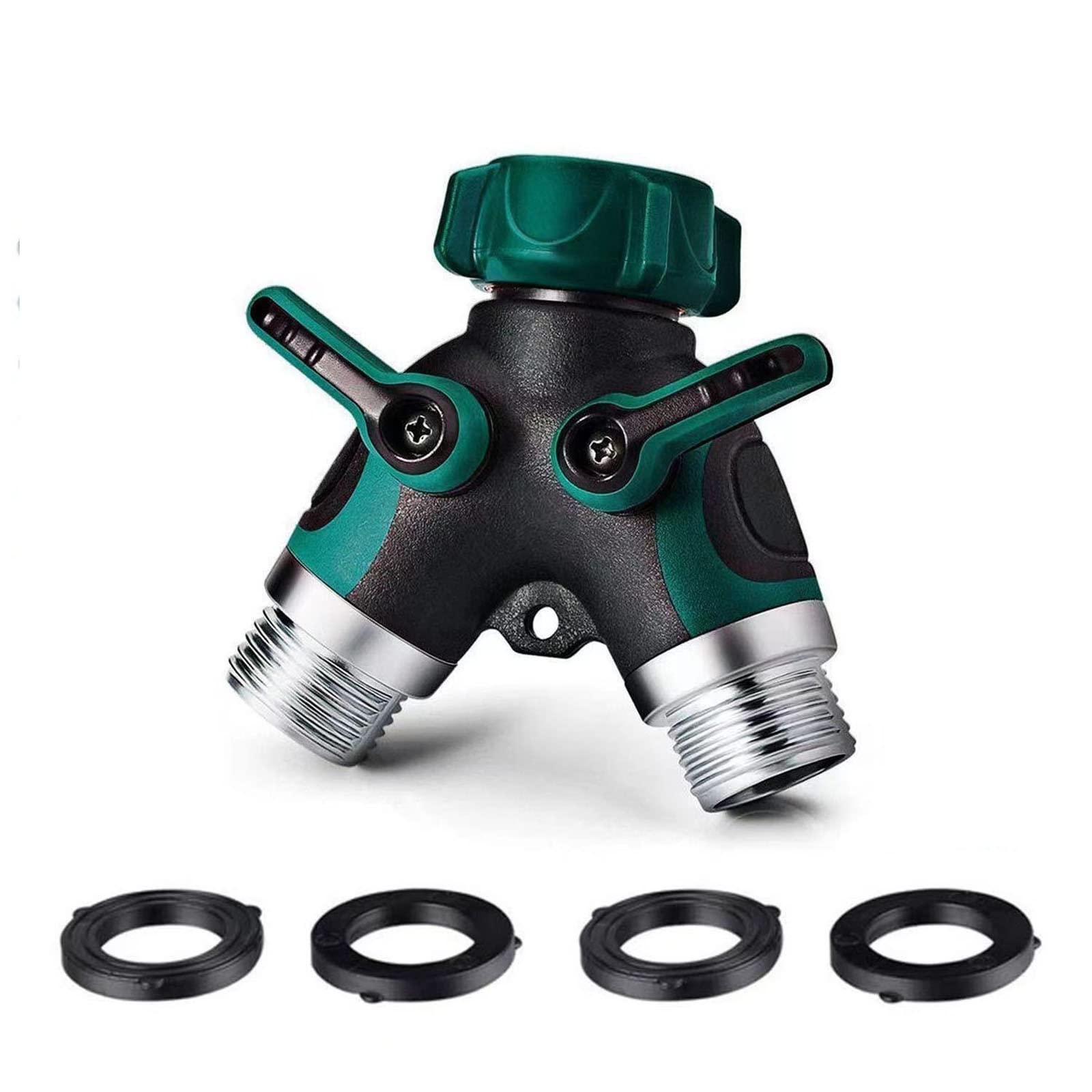 Heavy Duty 2 Way Garden Hose Splitter Y Connector Adapter - Durable Outdoor & Indoor Use for Lawn, Garden, and Car Washing