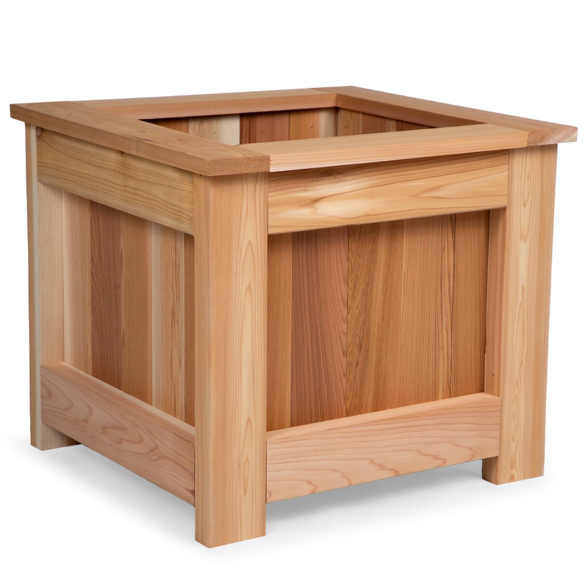 2 ft Cedar Wood Box Planter - Rustic Outdoor Garden Container for Flowers, Herbs & Vegetables - Perfect for Patio, Deck & Backyard Landscaping