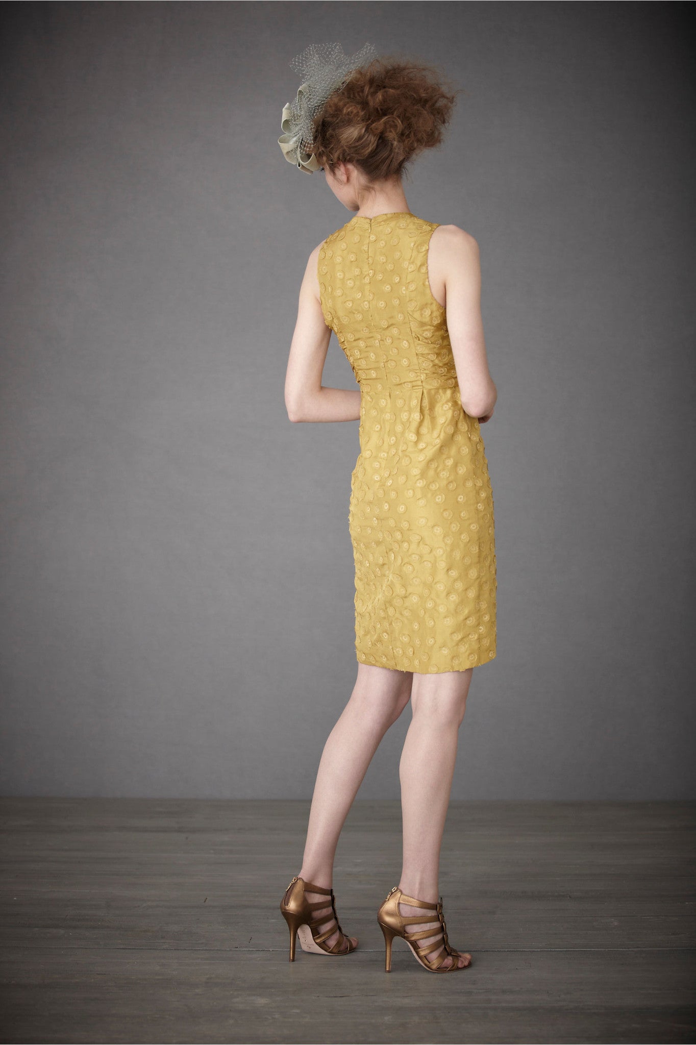 BHLDN Tethered Dots Dress in Lemongrass - Floral Print Midi Dress for Wedding Guest, Bridal Shower & Summer Occasions