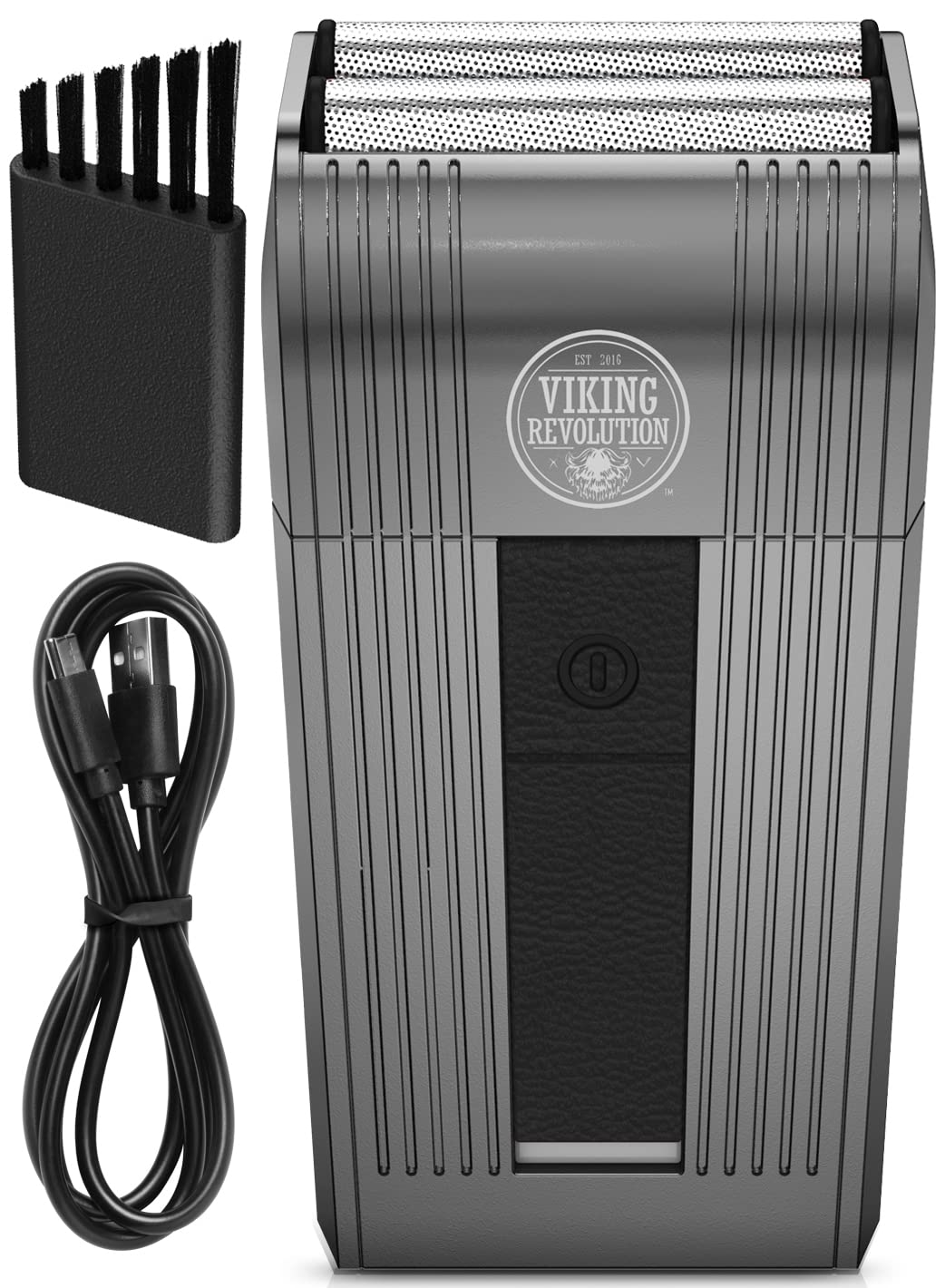 Viking Revolution Men's Electric Foil Shaver - Rechargeable Cordless Razor for Close Shaving, Travel & Daily Grooming (Gunmetal Gray) | Perfect for Home, Office & Business Trips