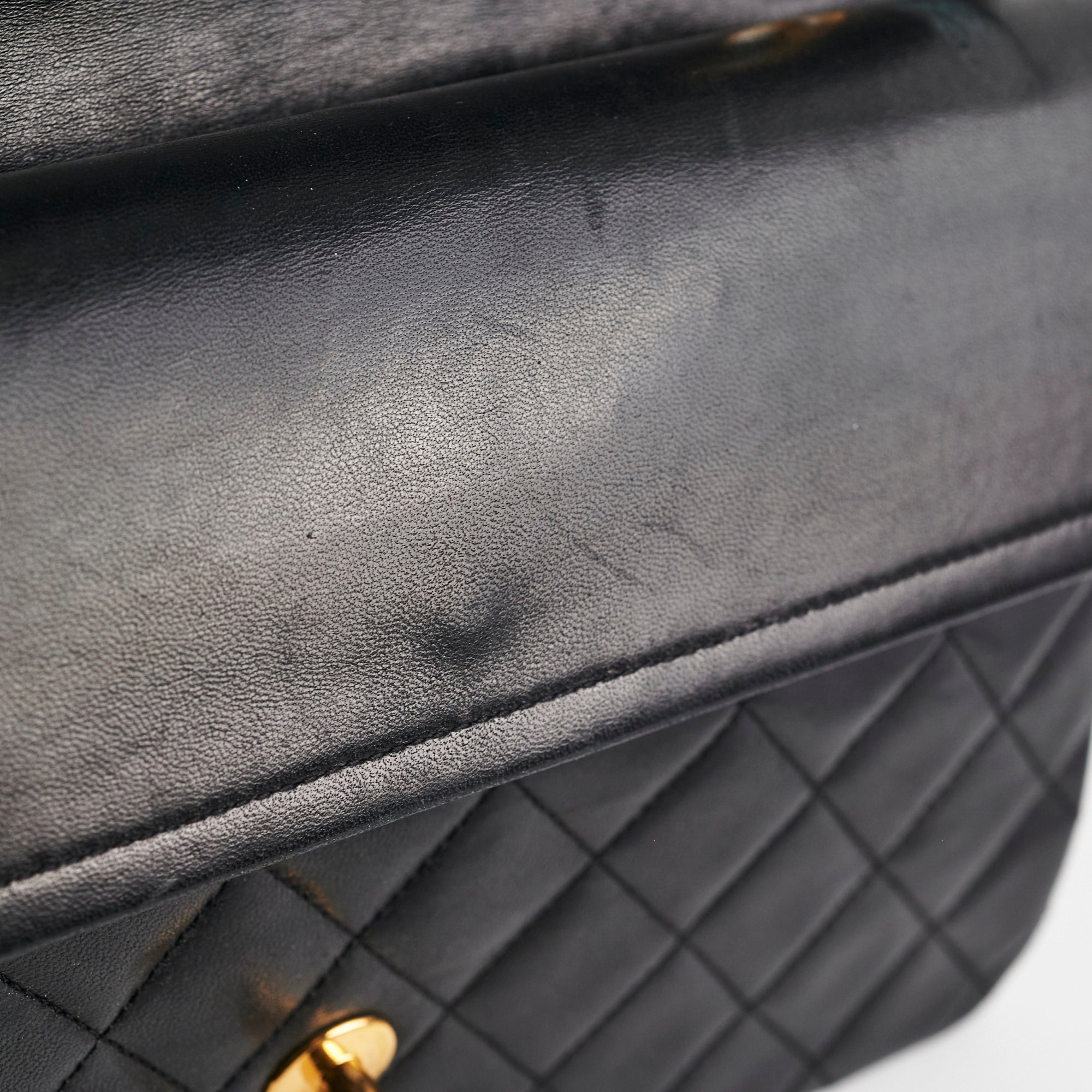 Vintage Chanel Quilted Lambskin Medium/Large Black Handbag with 24K Gold Hardware - Luxury Designer Purse for Women, Perfect for Evening Events & Special Occasions