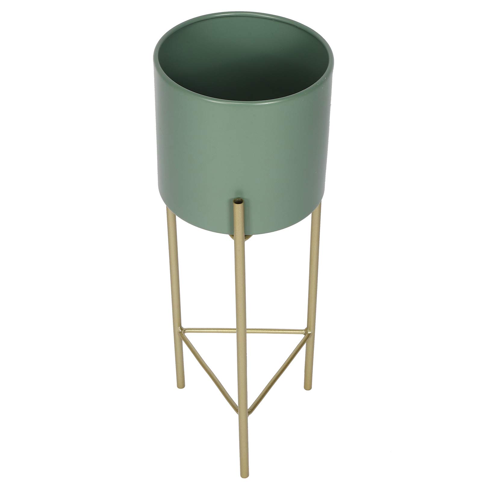 Modern Green Plant Stand - Medium Flower Pot Planter for Indoor & Outdoor Use - Perfect for Garden, Balcony, Home Decor & Plant Lovers - Durable Plant Container with Drainage Holes