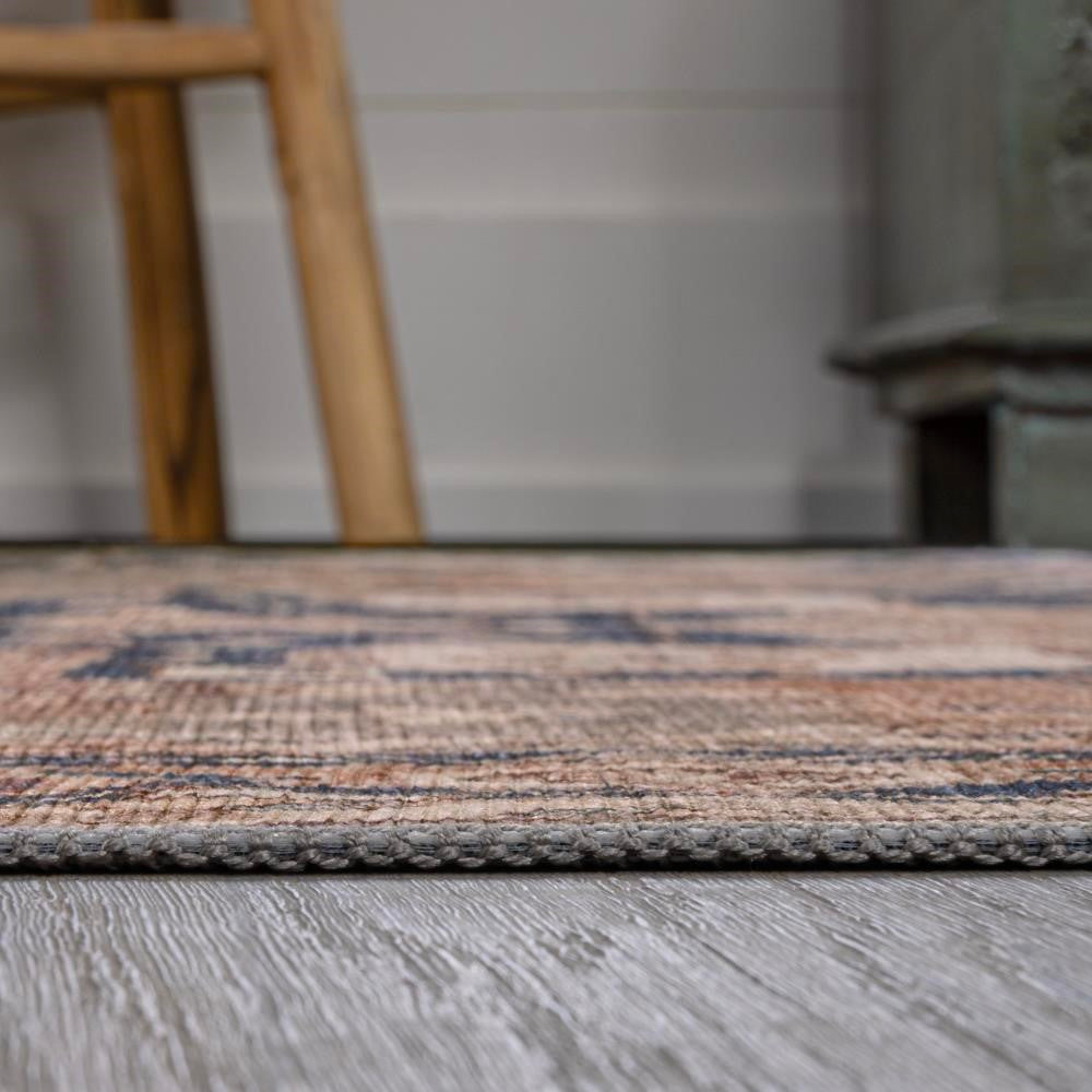 Maris Ornate Medallion Washable Area Rug - Non-Slip Living Room Carpet, Bedroom Decor, Home Office Floor Mat | Soft & Durable for High Traffic Areas