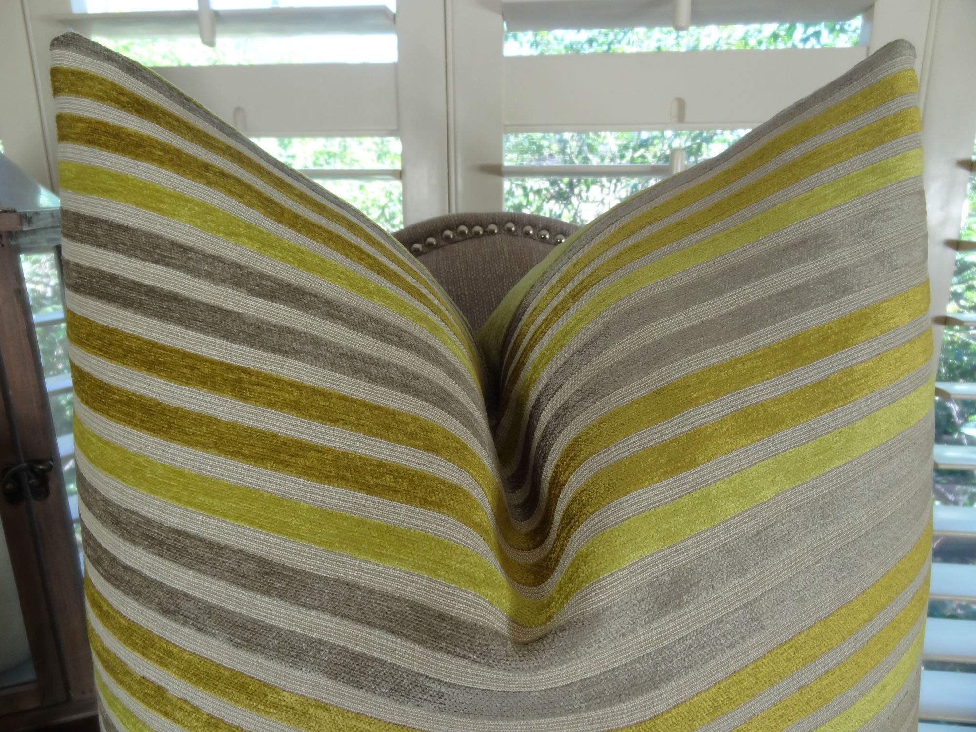 Plutus Fork Valley Handmade Decorative Throw Pillow 12x25 Inches - Lime & Gray Bohemian Style Cushion for Sofa, Bed, Living Room