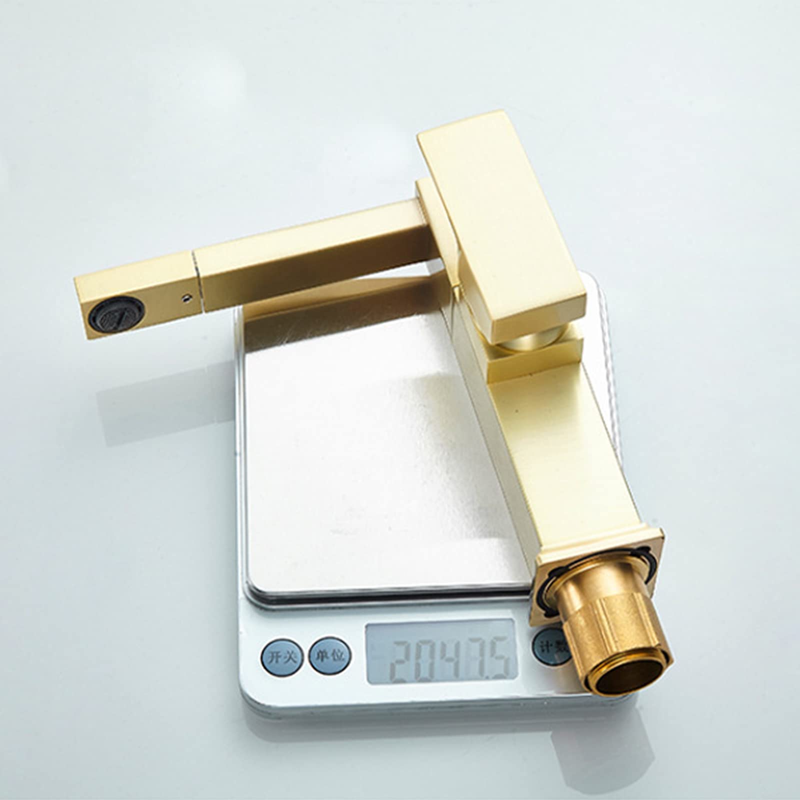 Universal Swivel Bathroom Sink Faucet - 1 Hole Brass Basin Mixer Tap with Brushed Gold Finish | Durable Bathroom Faucets for Face Washing & Hand Washing | Perfect for Modern Home, Hotel, and Spa Bathrooms