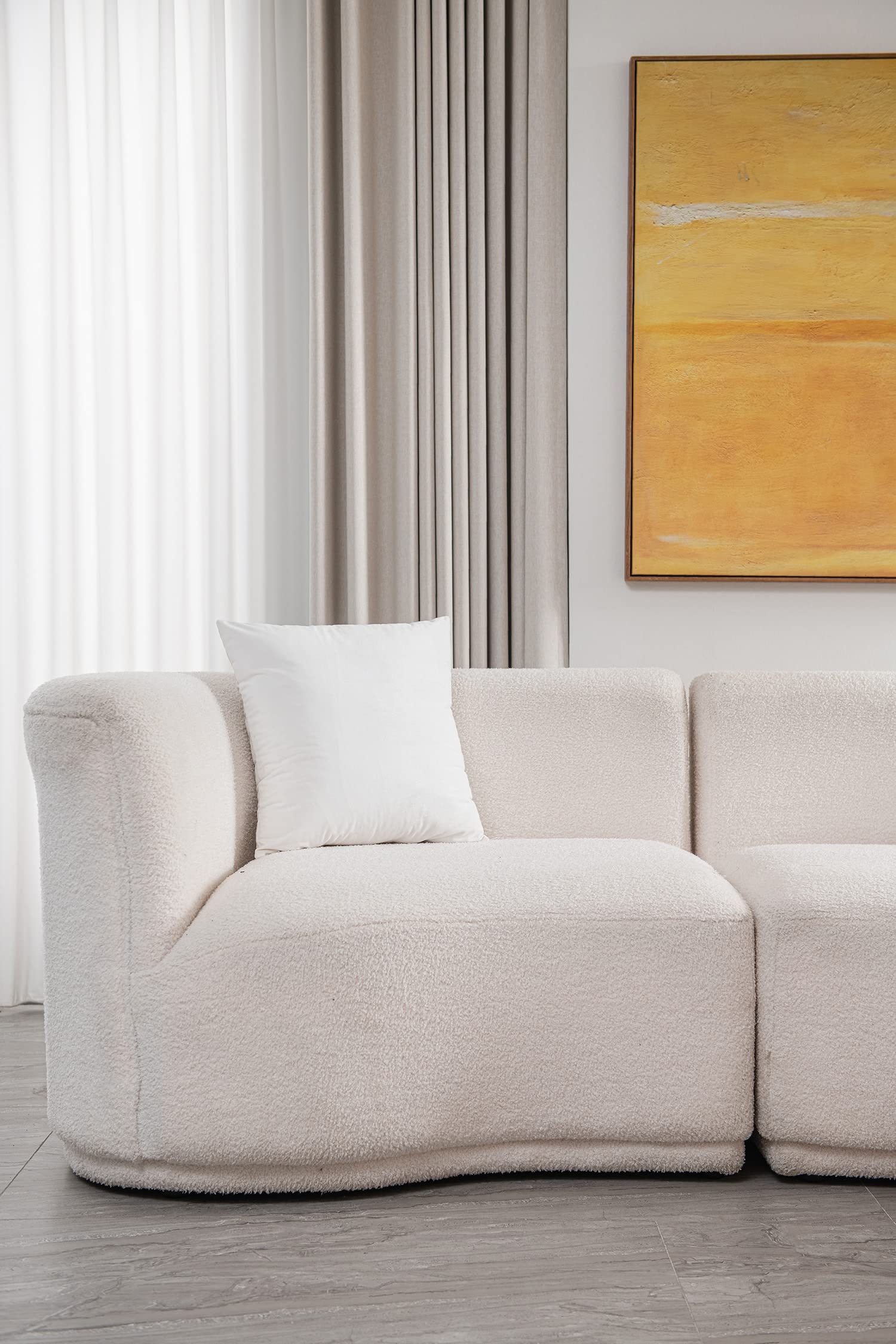DEZENE 26x26 Inch Velvet Euro Pillow Covers Set of 2 - Soft Oversized Square Couch Pillow Shams for Living Room Sofa & Bed Decor - Cozy Home Accent (White) | Perfect for Modern Home Styling and Comfortable Lounging