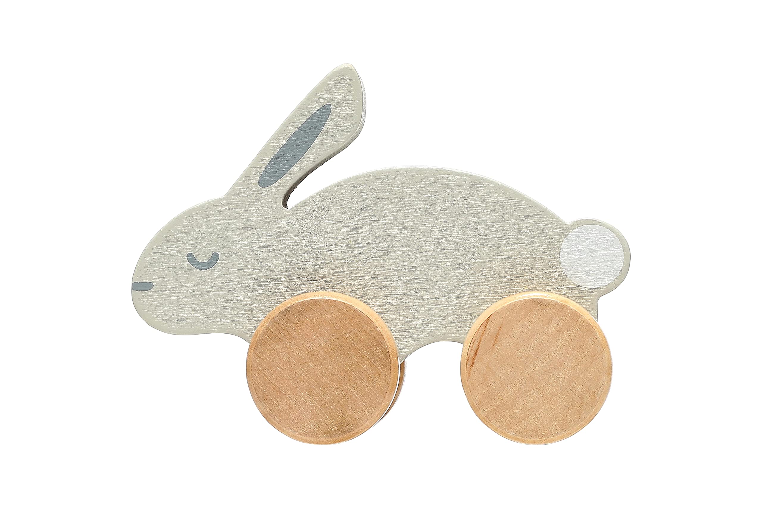 Pearhead Wooden Push and Pull Bunny Toy - Montessori Learning Toy for Toddlers & Babies - Easter Basket Gift for Boys & Girls - Perfect Nursery Accessory for Playtime & Early Childhood Development