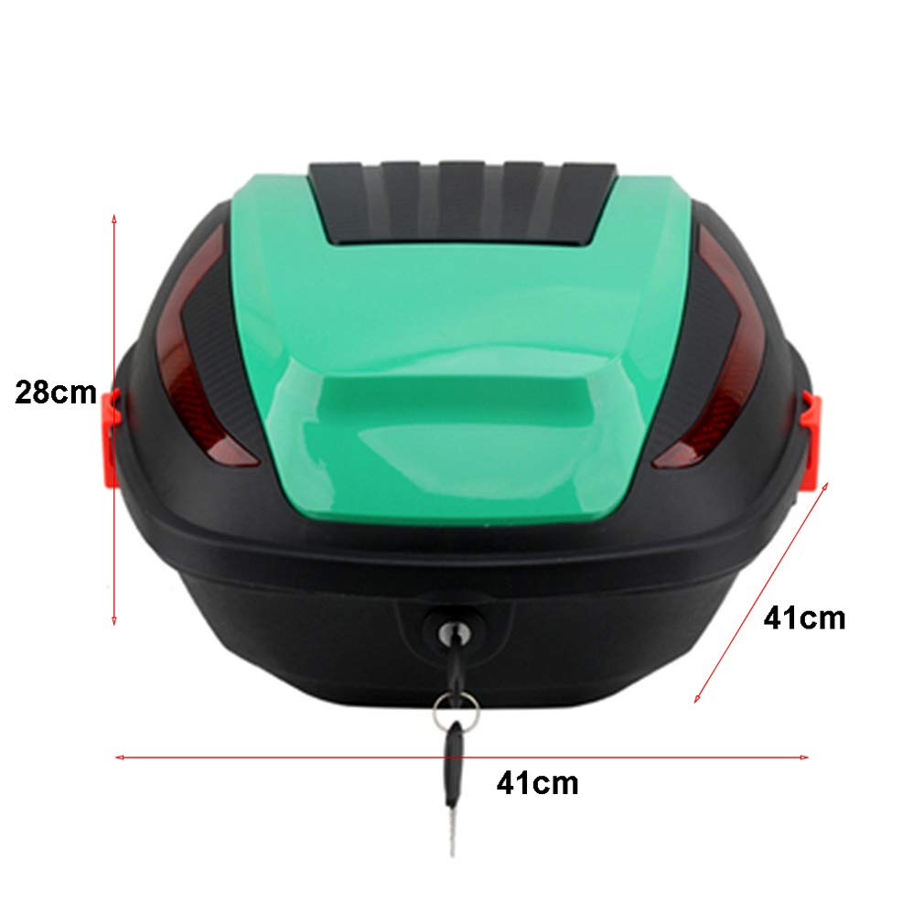 30L Motorcycle Top Box - Universal Hard Trunk Tail Case for Scooters & Mopeds - Waterproof Luggage Storage with Mounting Kit - Perfect for Commuting, Touring & Helmet Storage