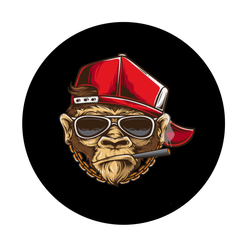 Funny Monkey Phone Grip with Hat - Hip Hop PopSockets Stand for Phones & Tablets - Perfect for Parties & Gifts
