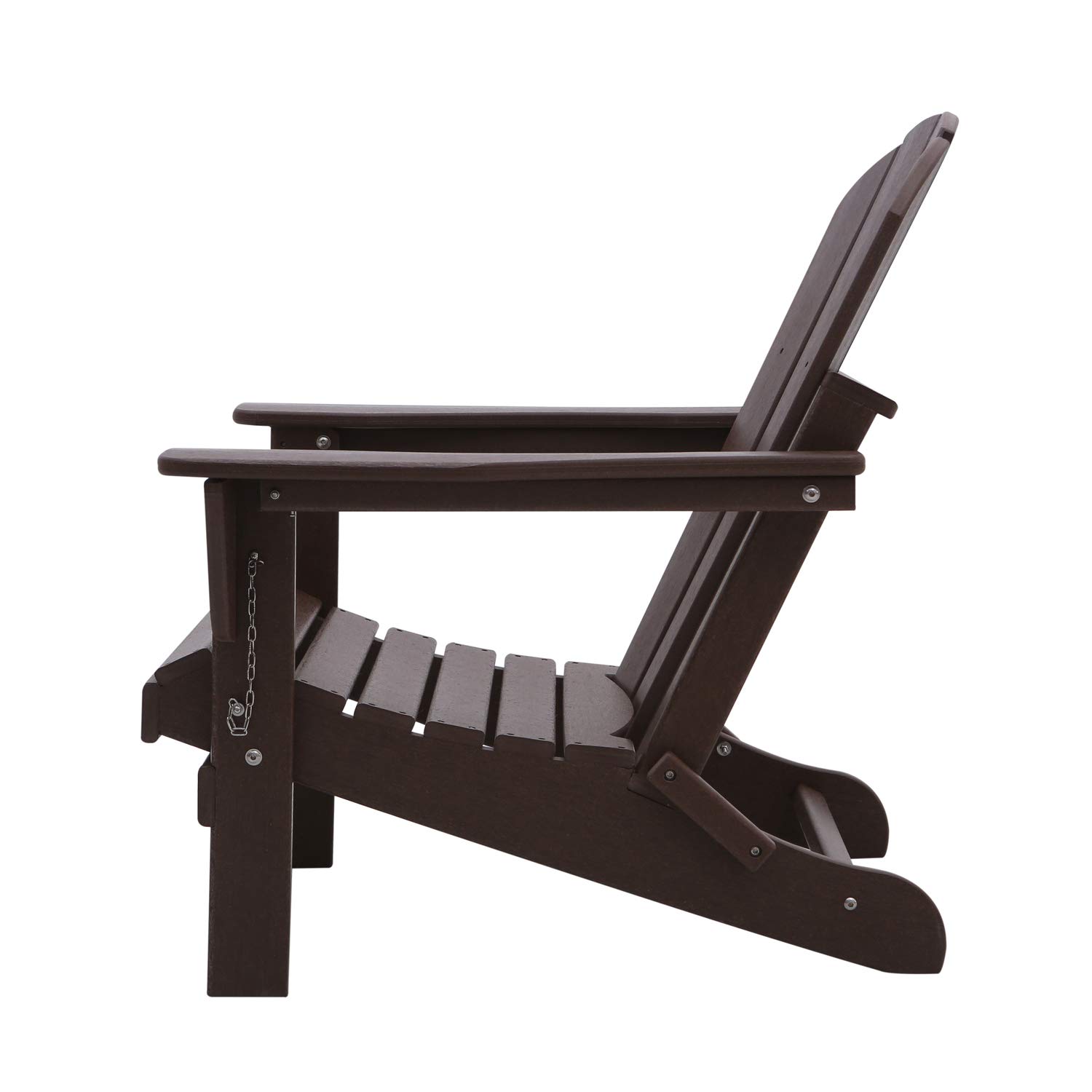 Premium WO Home Adirondack Chair - Foldable Outdoor Lounger for Fire Pit, Beach, Balcony, Backyard, Patio & Pool - Durable Garden Furniture in Dark Brown - Perfect for Relaxing, Sunbathing & Outdoor Entertaining