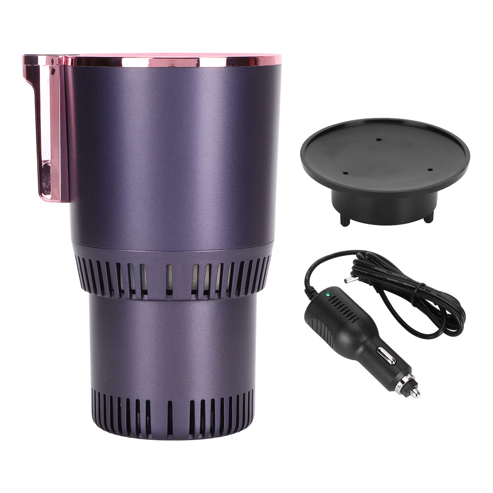 12V 36W Portable Car Cup Cooler - Low Noise Rose Gold Car Mug Holder for Travel, Office & Home Use | Keeps Drinks Cold on Road Trips & Commutes