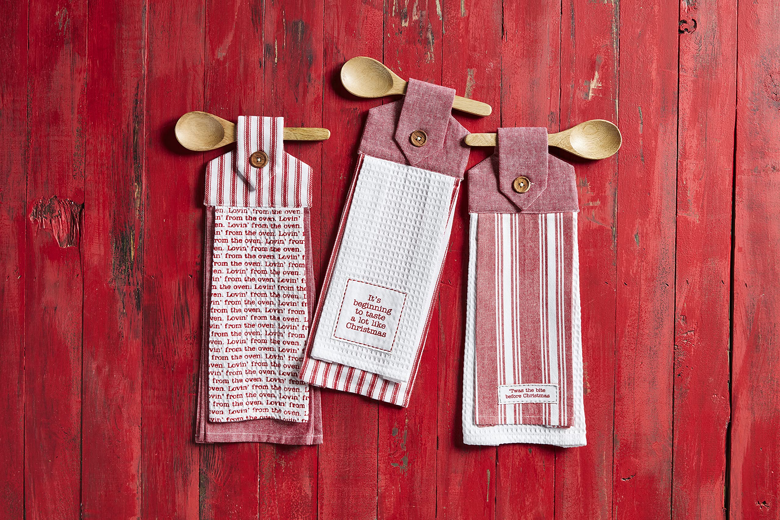 Premium Christmas Holiday Towel & Wooden Spoon Gift Set - 19